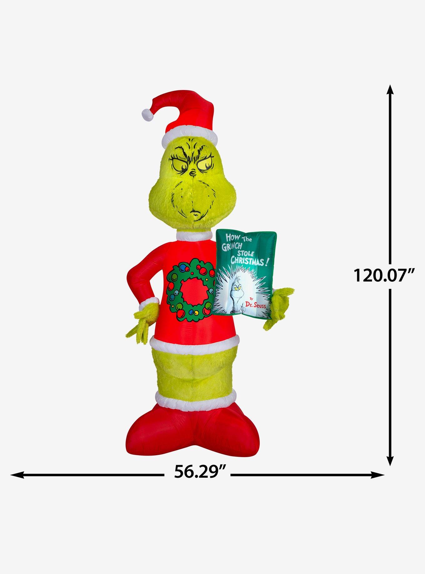 Dr. Seuss How The Grinch Stole Christmas! Mixed Media Fuzzy Plush Grinch Airblown, , alternate - view 6