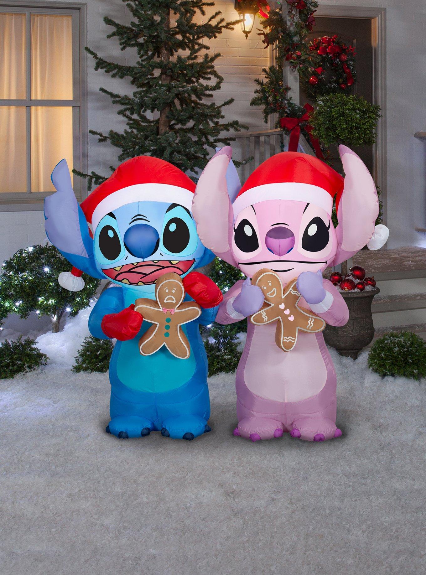 Disney Lilo & Stitch and Angel Eating Gingerbread Cookies Airblown, , alternate - view 2