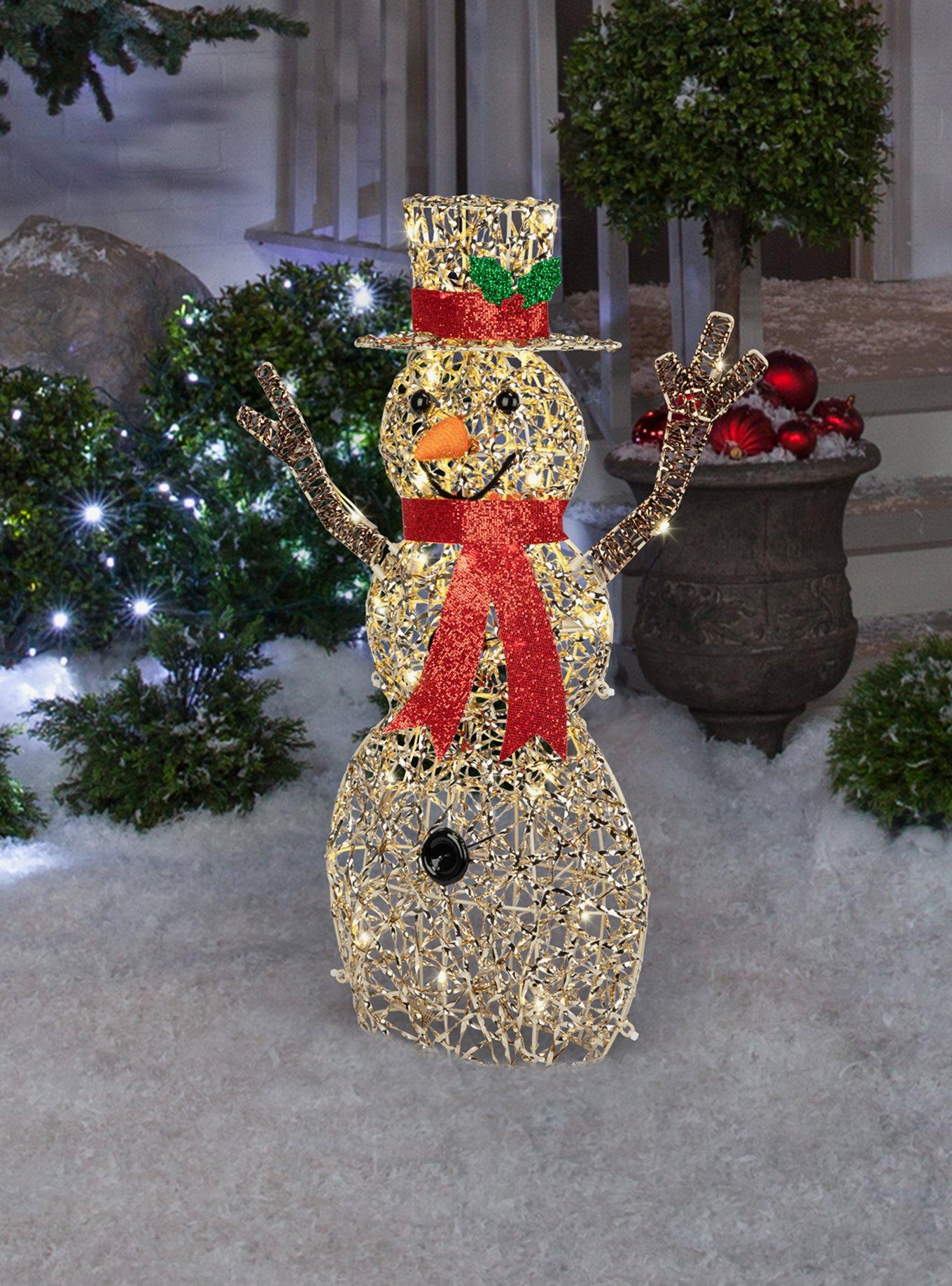 Snowman Sparkle Gold Metallic Twisted Ribbon Fun Sized Decor, , alternate - view 2