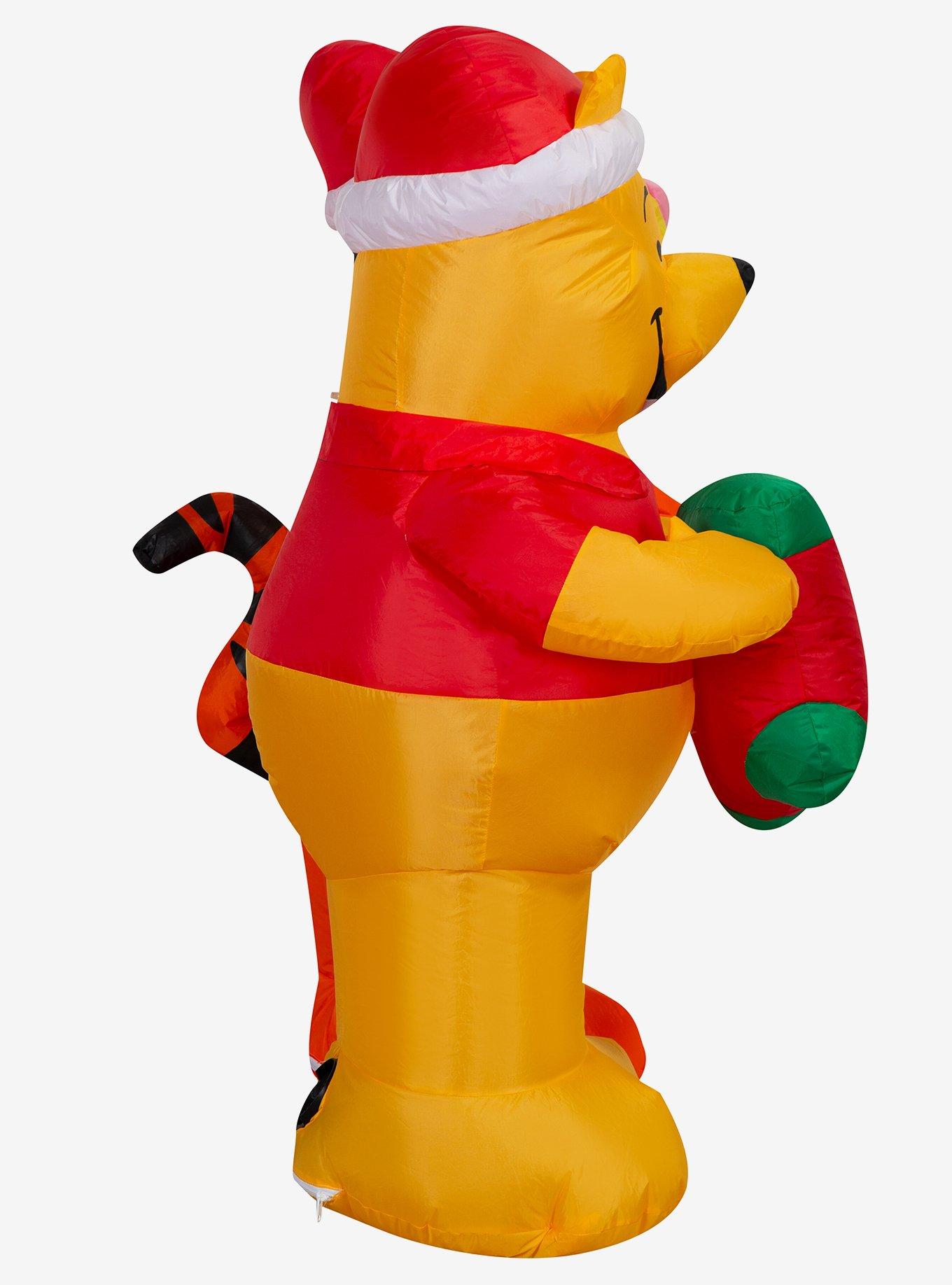 Disney Winnie The Pooh and Tigger with Present and Stocking Airblown, , alternate - view 3