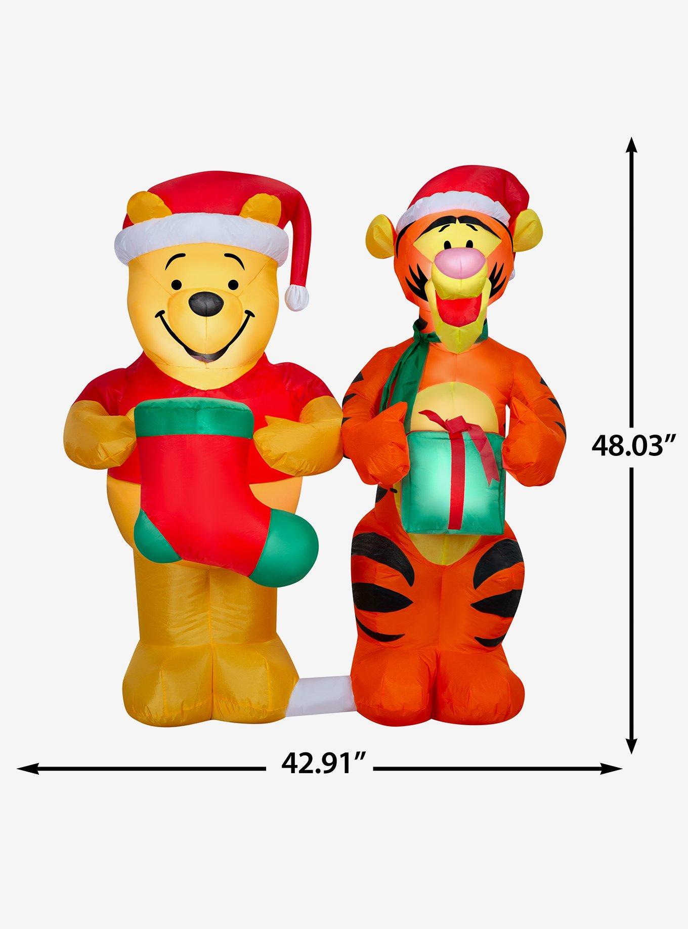Disney Winnie The Pooh and Tigger with Present and Stocking Airblown, , alternate - view 6