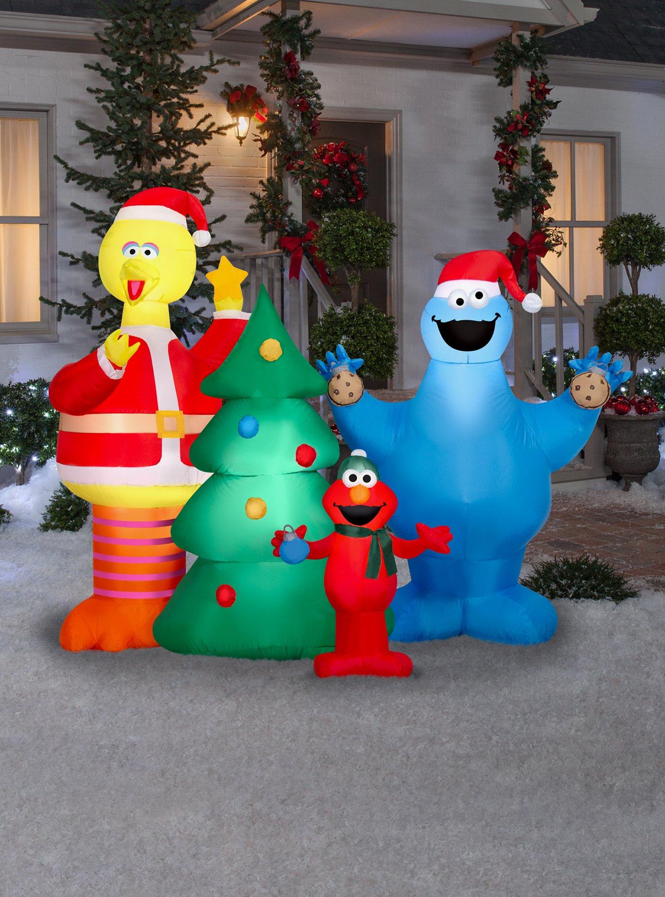 Sesame Street Elmo Big Bird Cookie Monster Scene Airblown, , alternate - view 2
