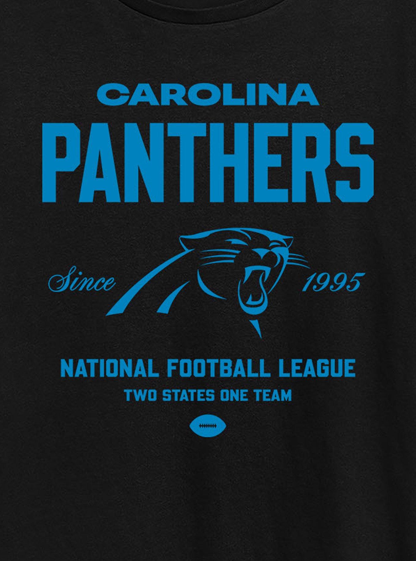 NFL Carolina Panthers Bold League Womens T-Shirt, BLACK, alternate - view 2