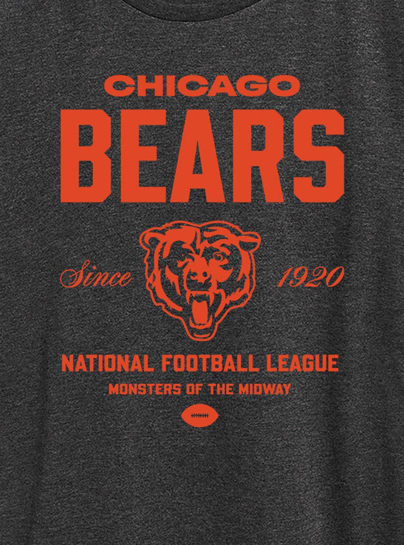 NFL Chicago Bears Bold League Womens T-Shirt, HEATHER  CHARCOAL, alternate - view 2