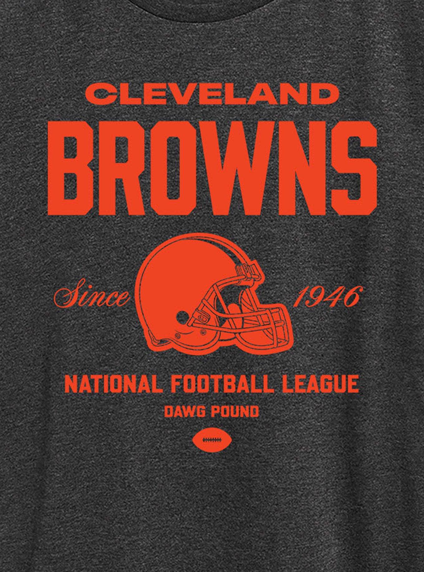 NFL Cleveland Browns Bold League Womens T-Shirt, HEATHER  CHARCOAL, alternate - view 2
