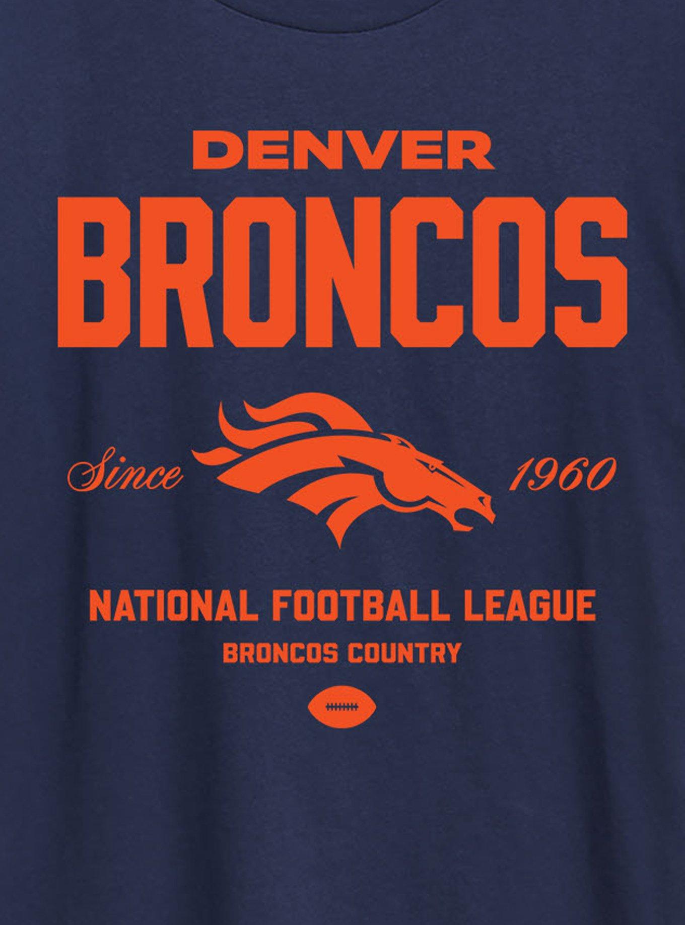 NFL Denver Broncos Bold League Womens T-Shirt, NAVY, alternate - view 2