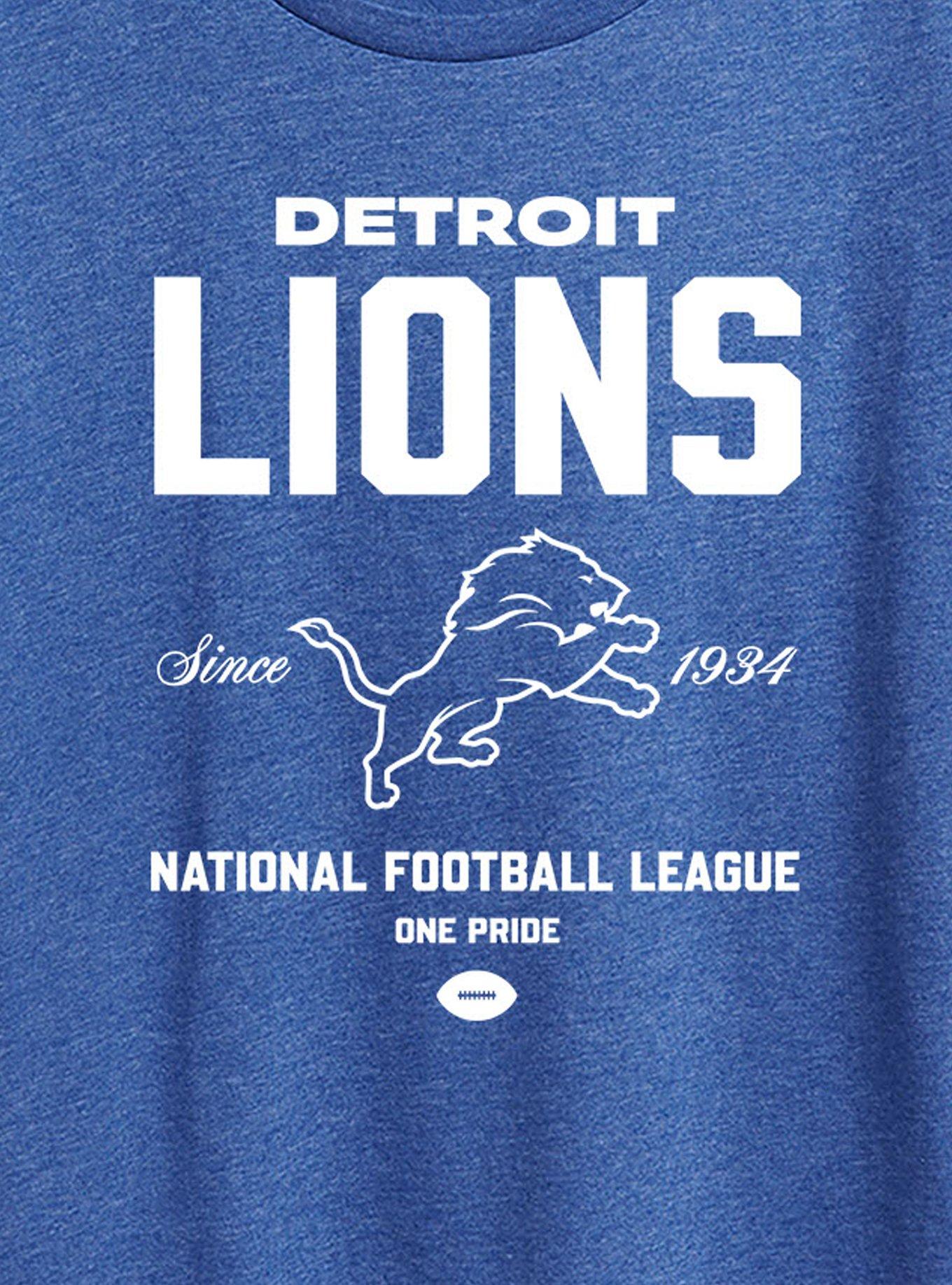 NFL Detroit Lions Bold League Womens T-Shirt, HEATHER ROYAL BLUE, alternate - view 2