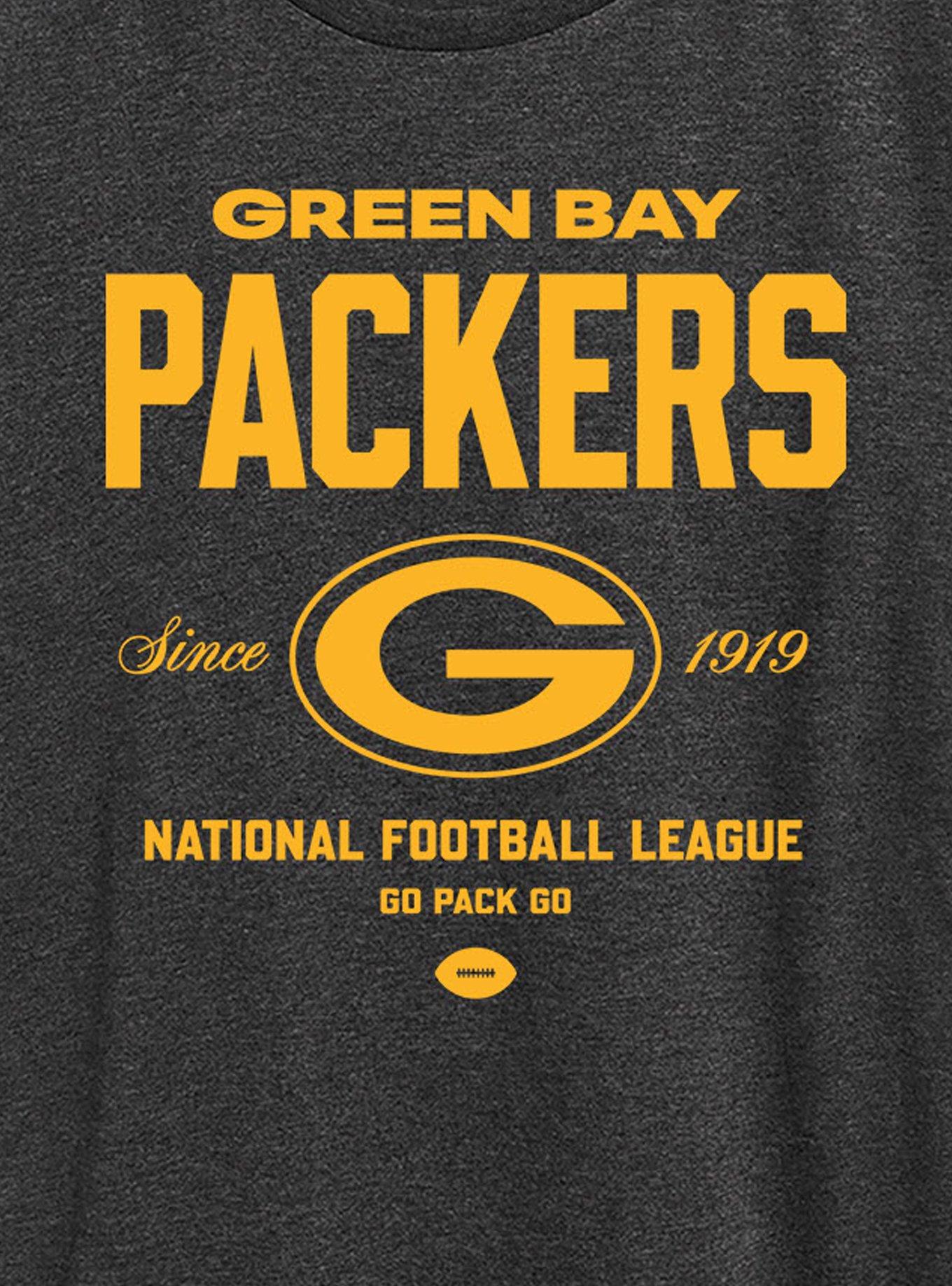 NFL Green Bay Packers Bold League Womens T-Shirt, HEATHER  CHARCOAL, alternate - view 2