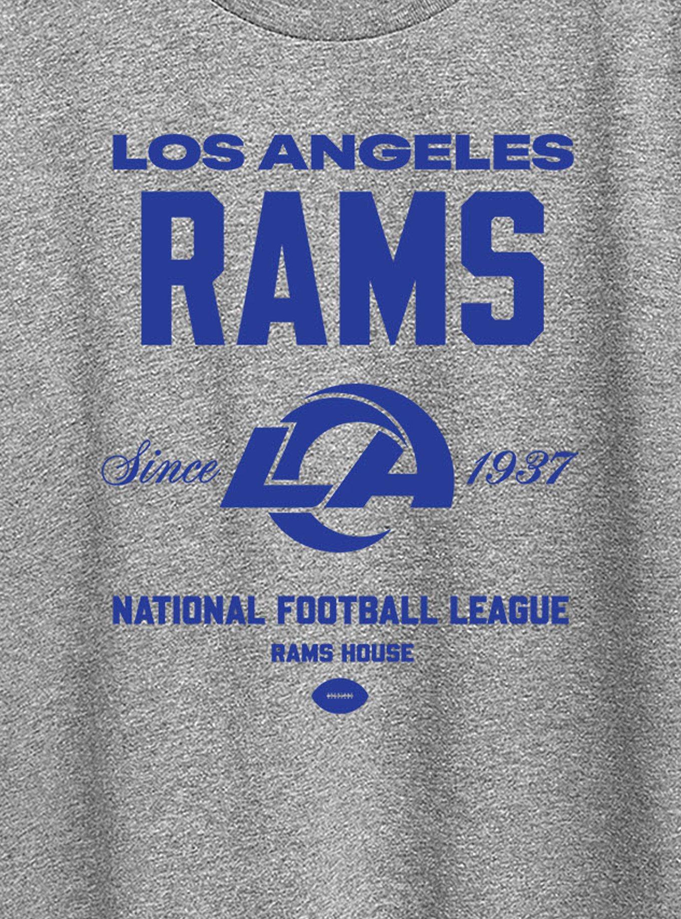 NFL Los Angeles Rams Bold League Womens T-Shirt, HEATHER GREY, alternate - view 2