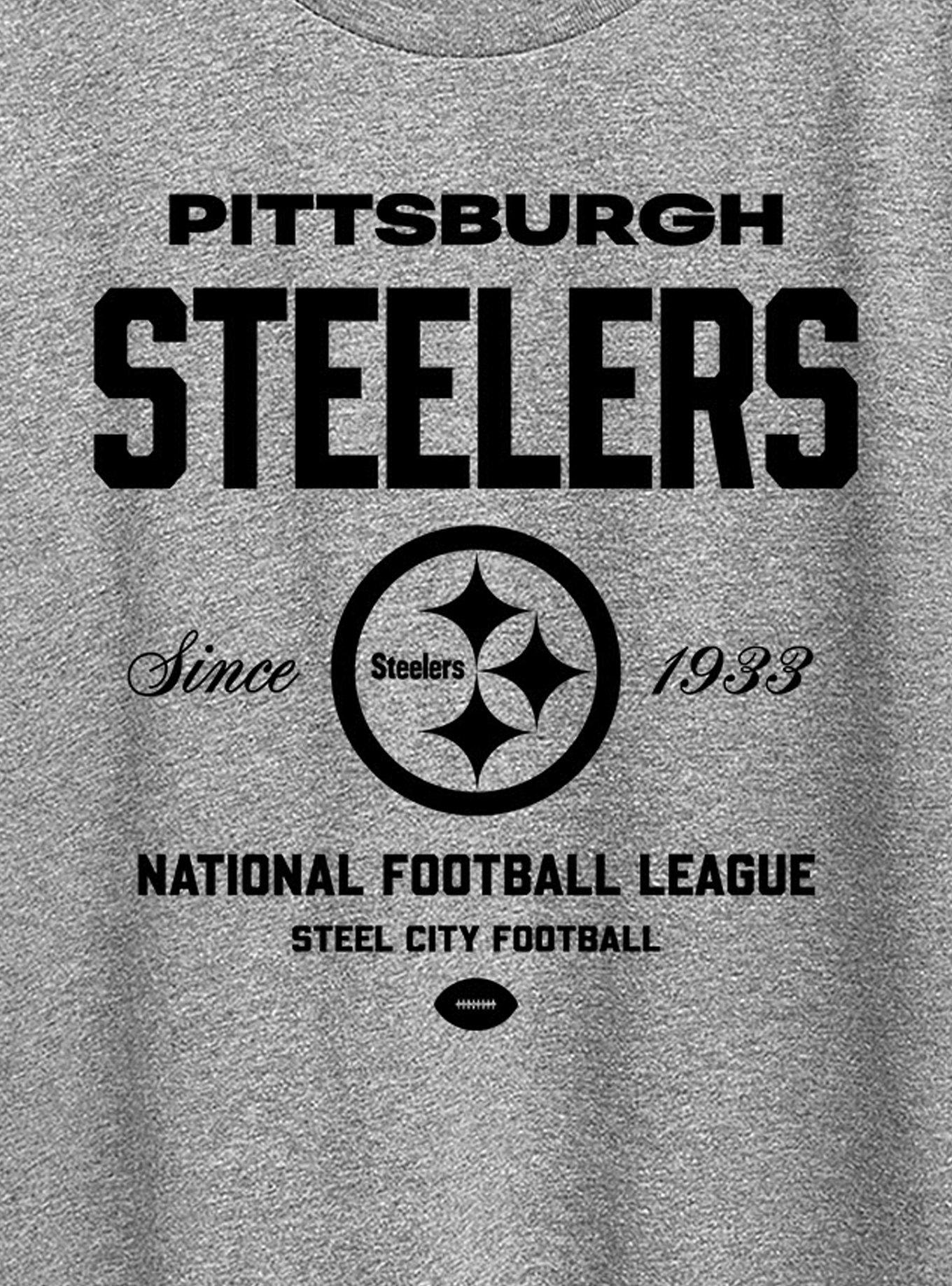 NFL Pittsburgh Steelers Bold League Womens T-Shirt, HEATHER GREY, alternate - view 2