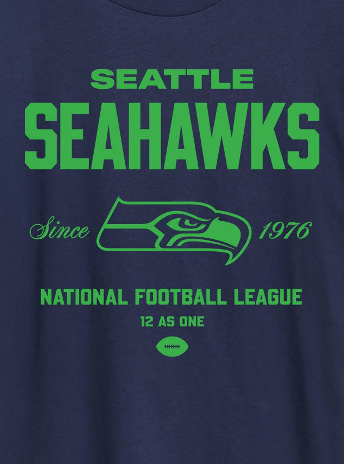 NFL Seattle Seahawks Bold League Womens T-Shirt, NAVY, alternate - view 2