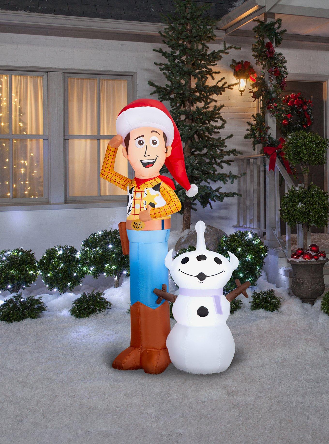 Disney Pixar Toy Story Woody with Snowman Scene Airblown, , alternate - view 2
