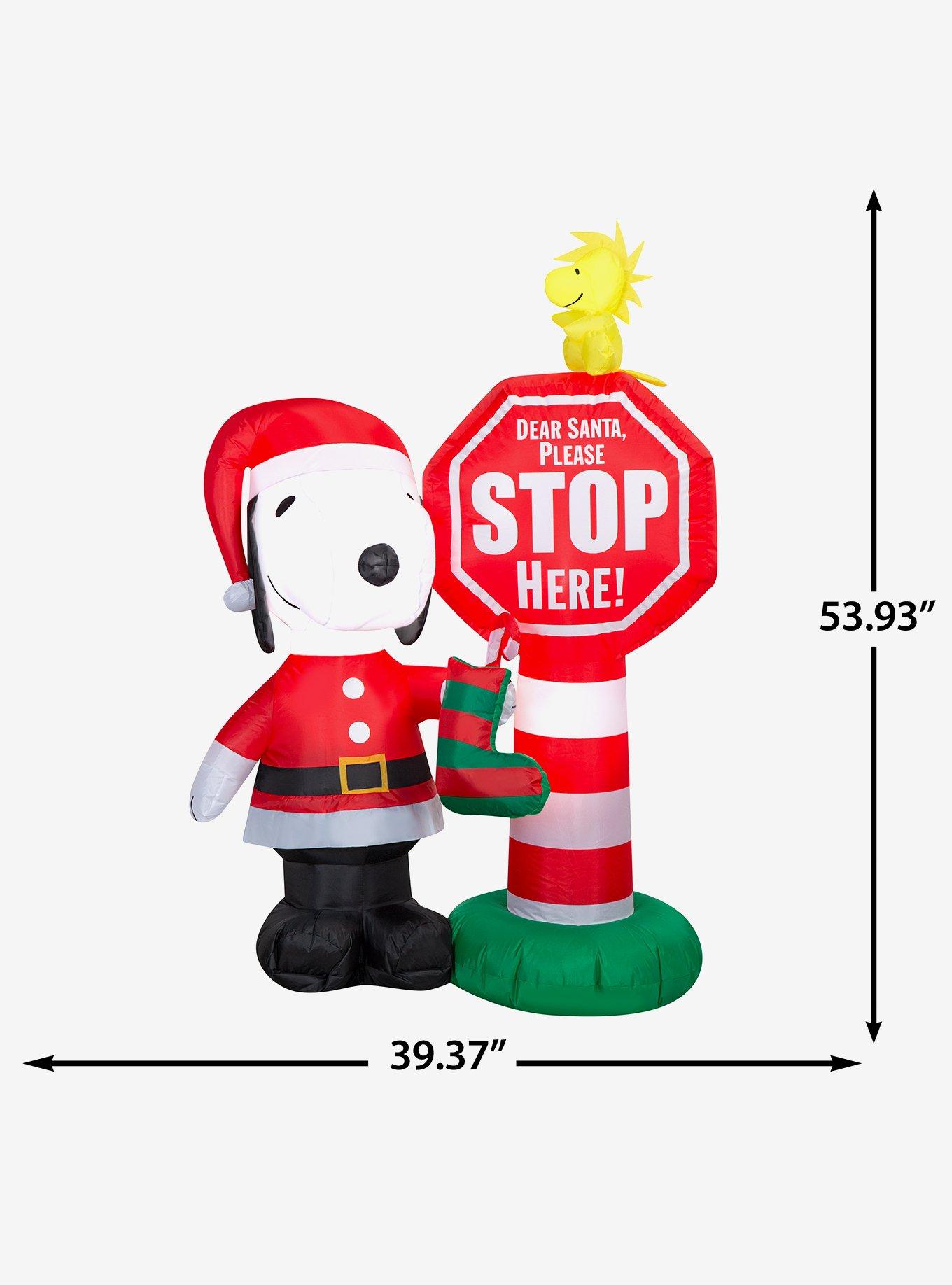 Peanuts Snoopy Stop Here Sign Scene Airblown, , alternate - view 6