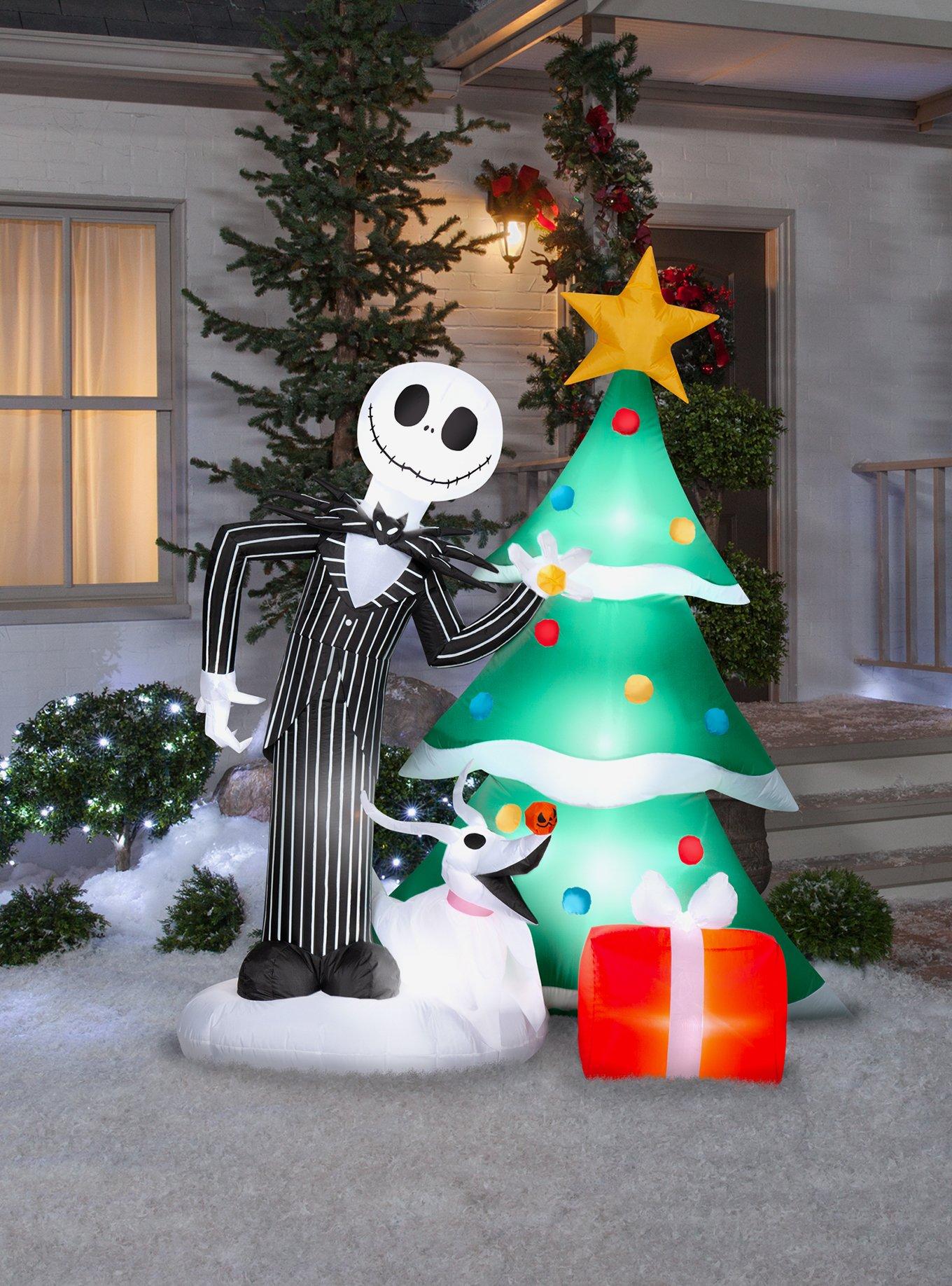 Disney Nightmare Before Christmas Jack & Zero Decorating Tree Airblown, , alternate - view 2