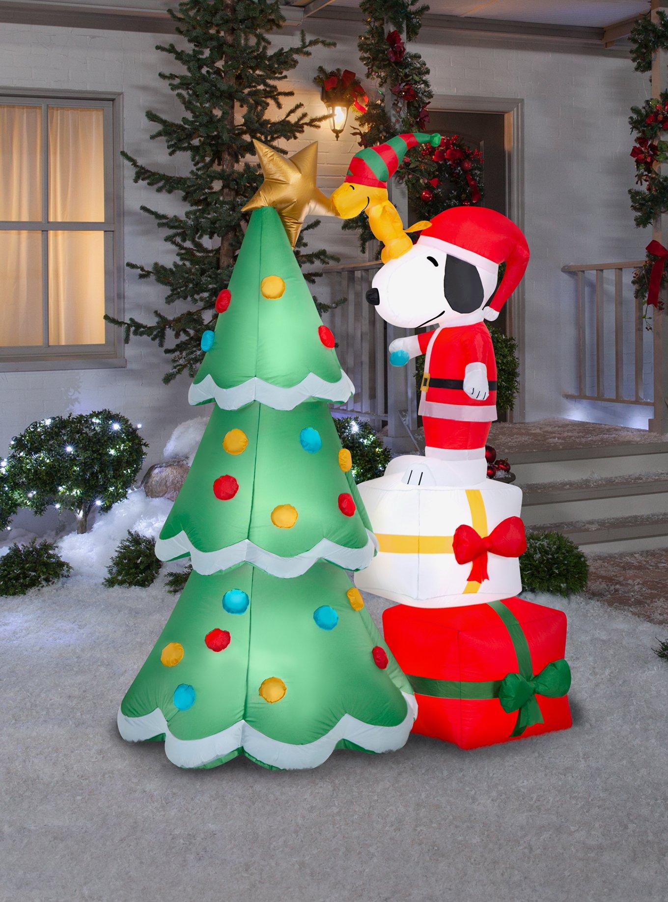 Peanuts Snoopy with Woodstock Decorating Tree Scene Airblown, , alternate - view 2