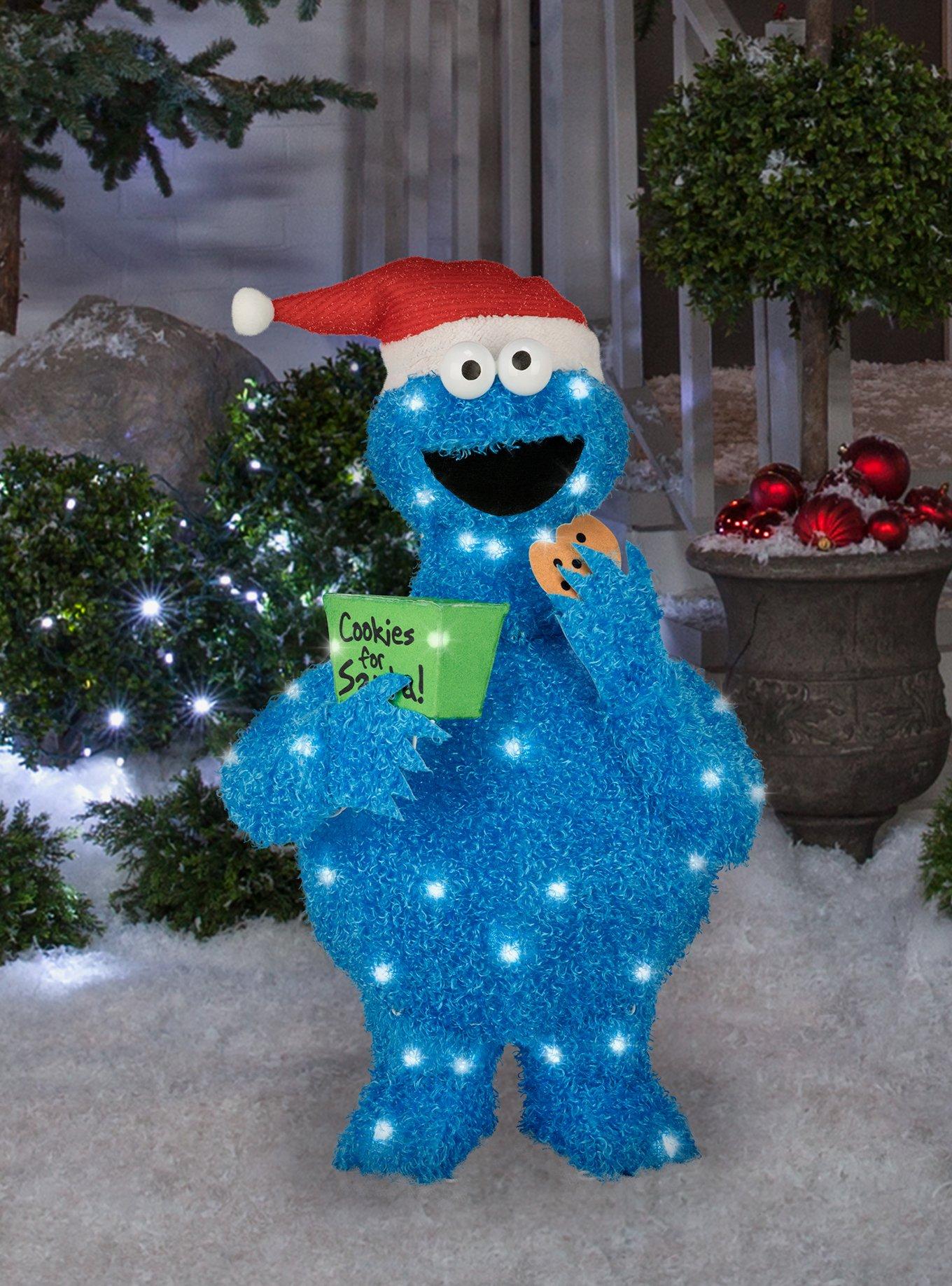 Sesame Street Cookie Monster 31" 3D Lighted Tinsel Sculpture, , alternate - view 2