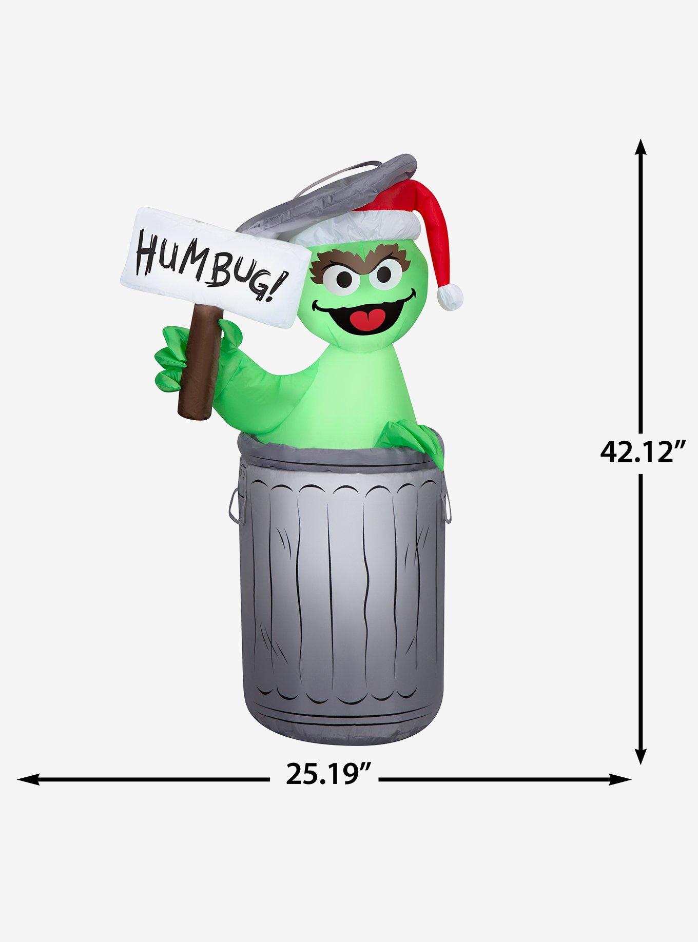 Sesame Street Oscar The Grouch with Hum Bug Sign Airblown, , alternate - view 6