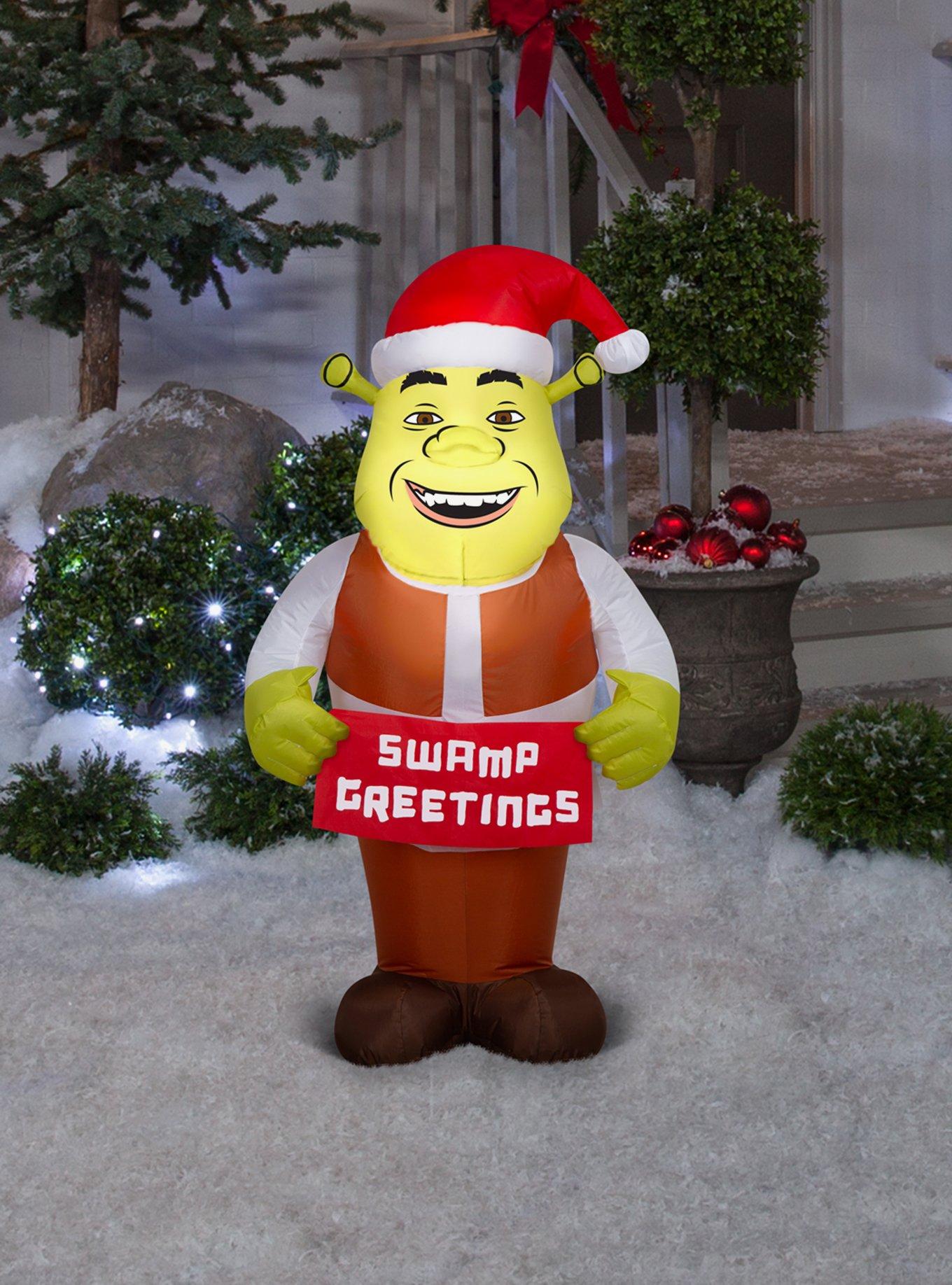 Shrek with Santa Hat Airblown, , alternate - view 2