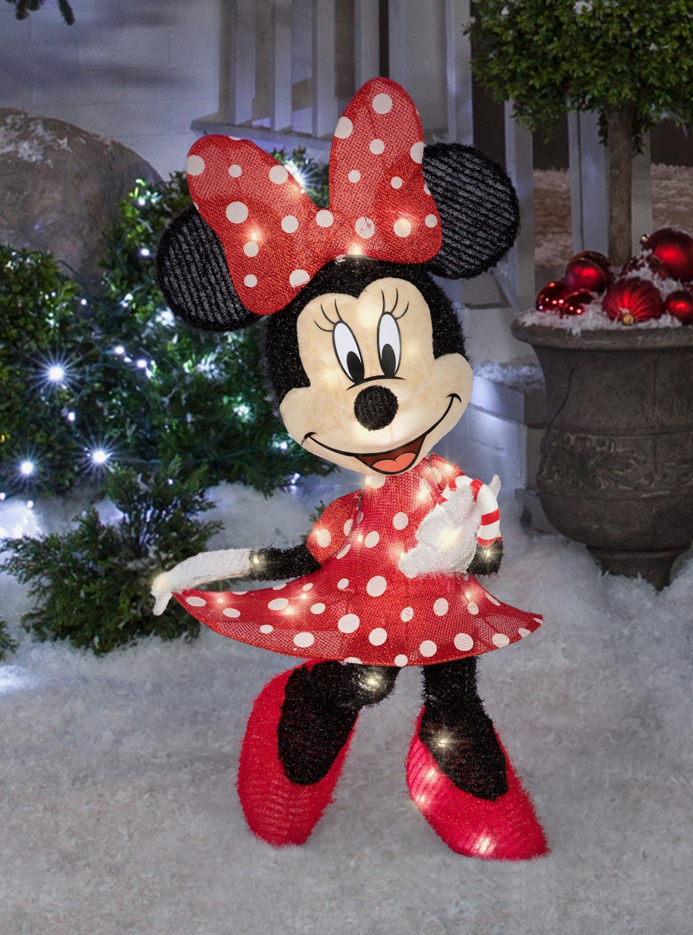 Disney Minnie Mouse in Red Polka Dot Dress 28" 3D Lighted Tinsel Sculpture, , alternate - view 2