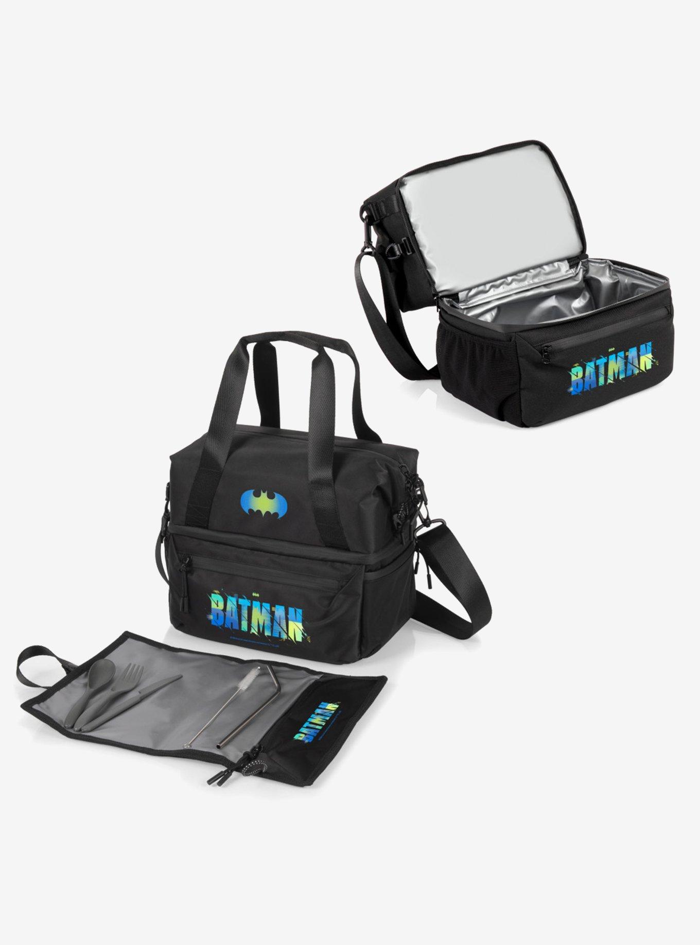 DC Comics Batman Black Tarana Recycled Lunch Bag Cooler with Utensils, , alternate - view 3