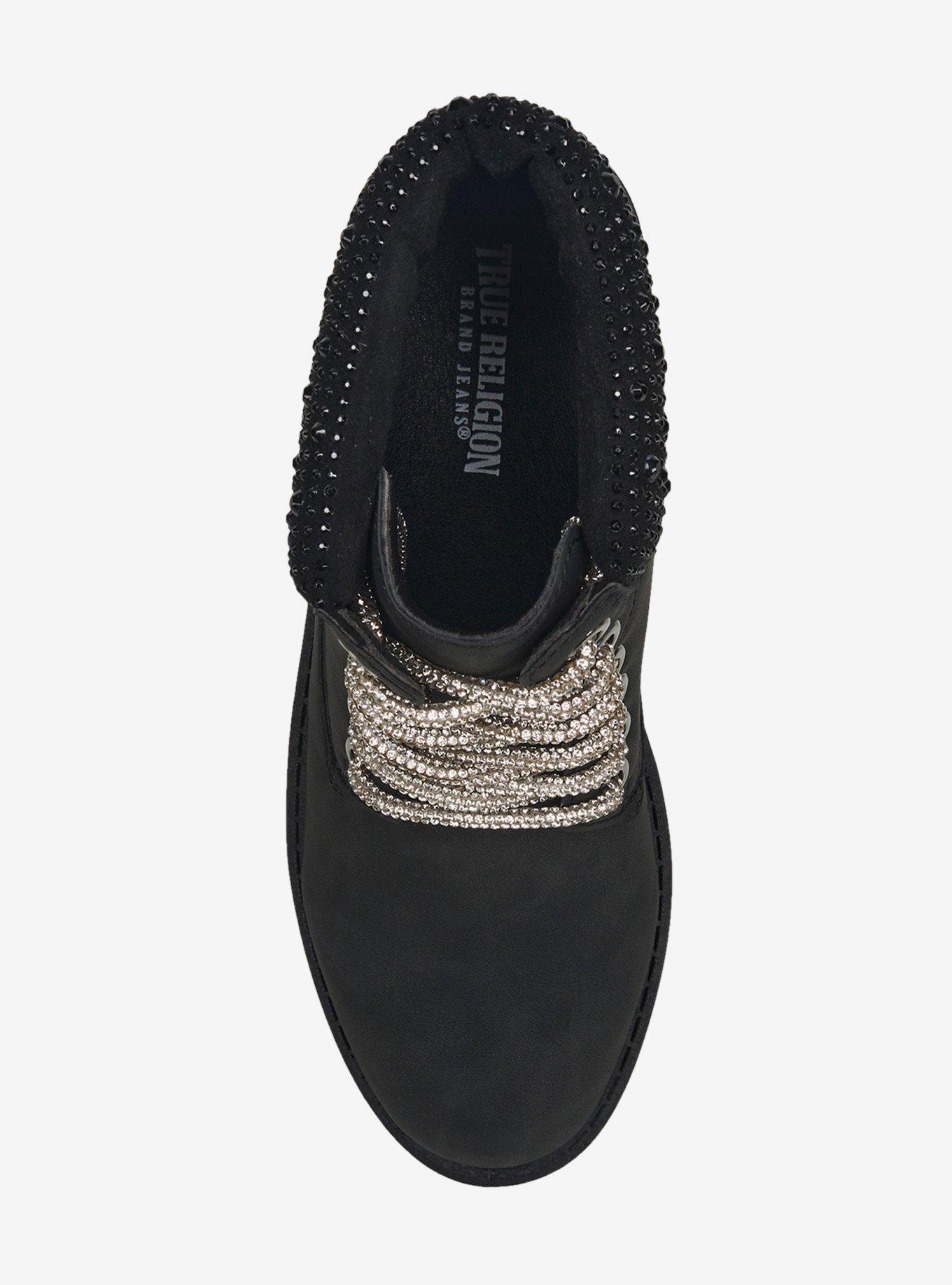 Faith Bling Lace Combat Boot Black, BLACK, alternate - view 5