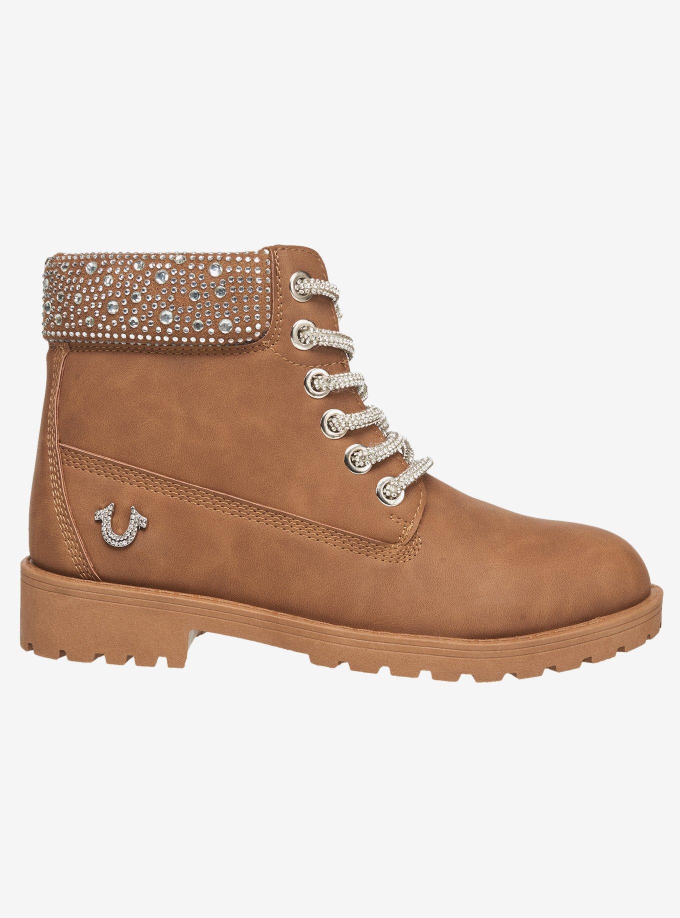 Faith Bling Lace Combat Boot Tan, BEIGE, alternate - view 2