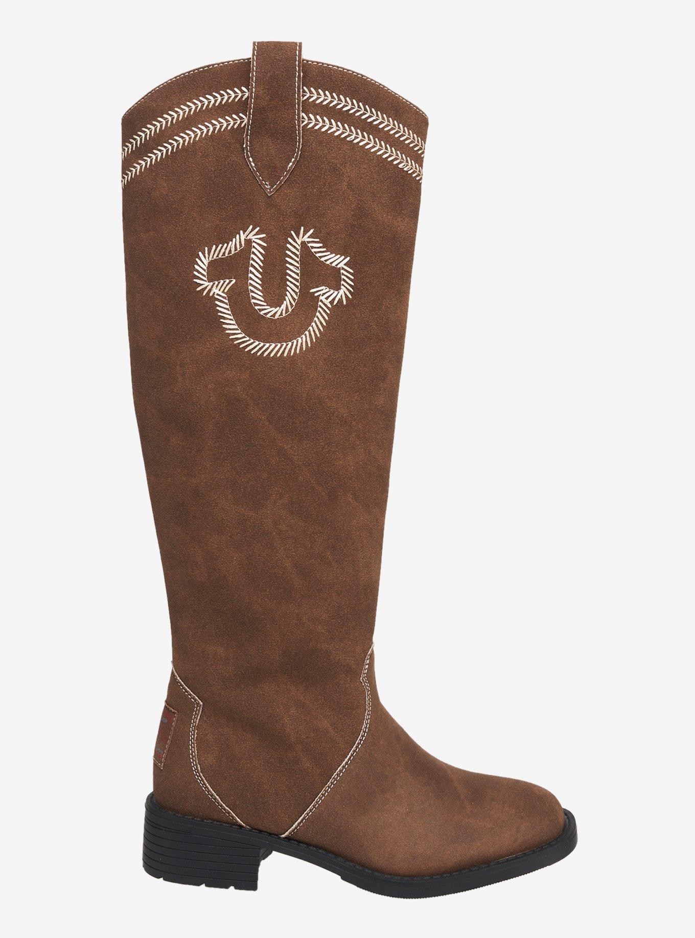 Sza Logo Knee High Cowboy Boot Brown, BROWN, alternate - view 2