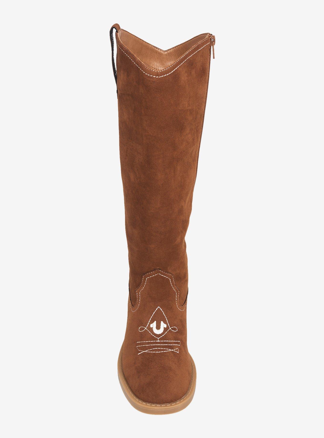 Tamia Logo Knee High Cowboy Boot Bronze, COPPER, alternate - view 4