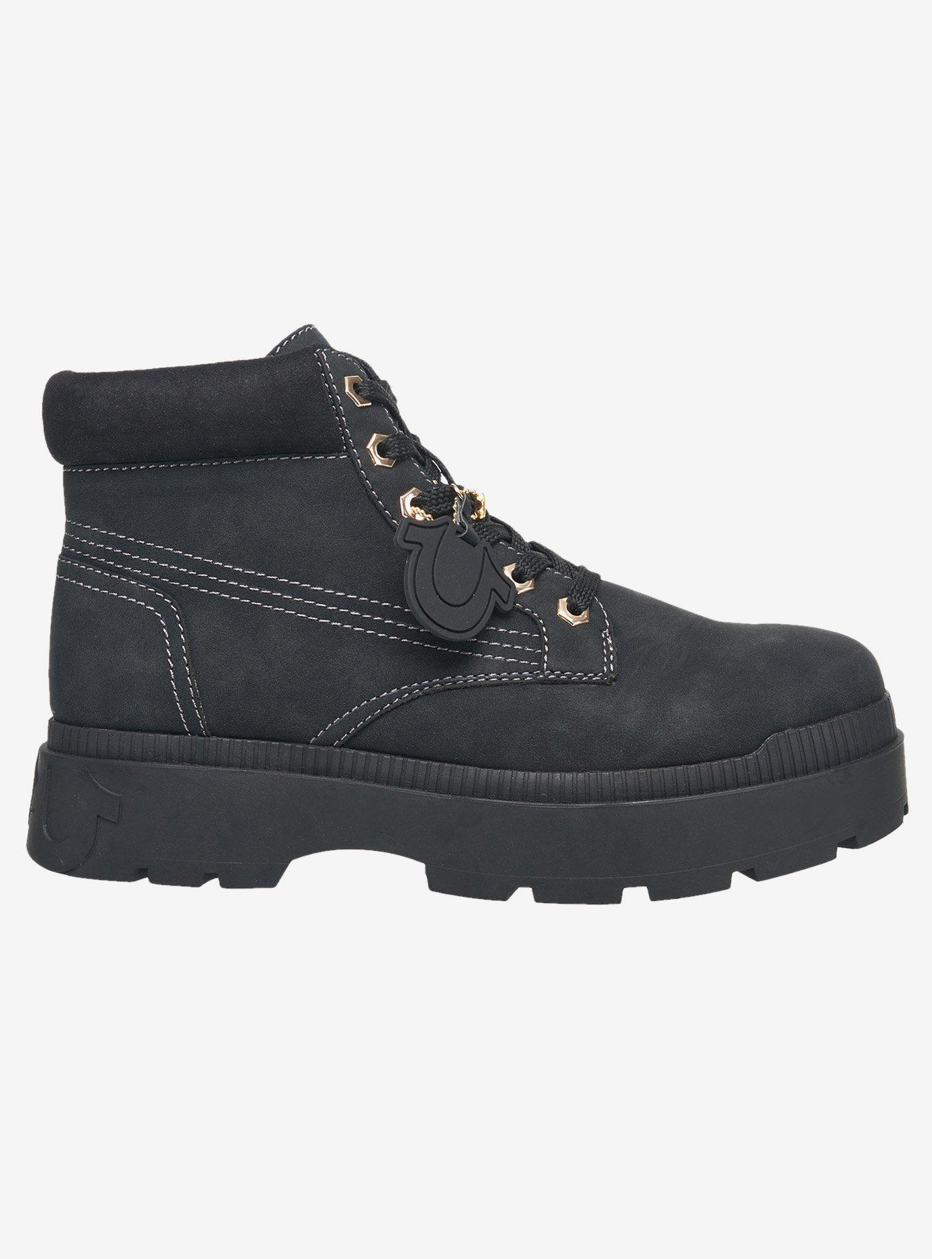 Brent Faux Suede Work Boot Black, BLACK, alternate - view 2