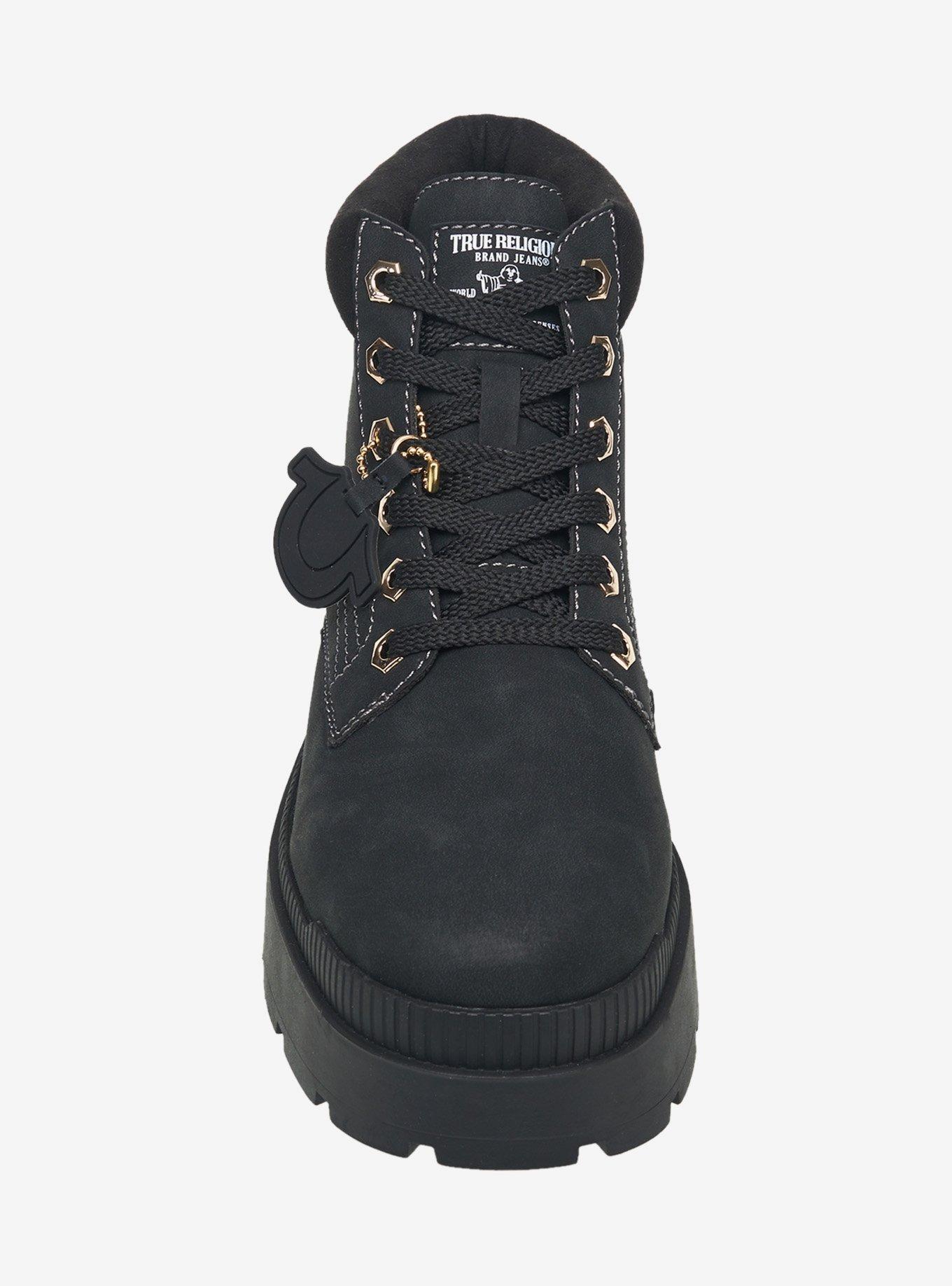 Brent Faux Suede Work Boot Black, BLACK, alternate - view 4