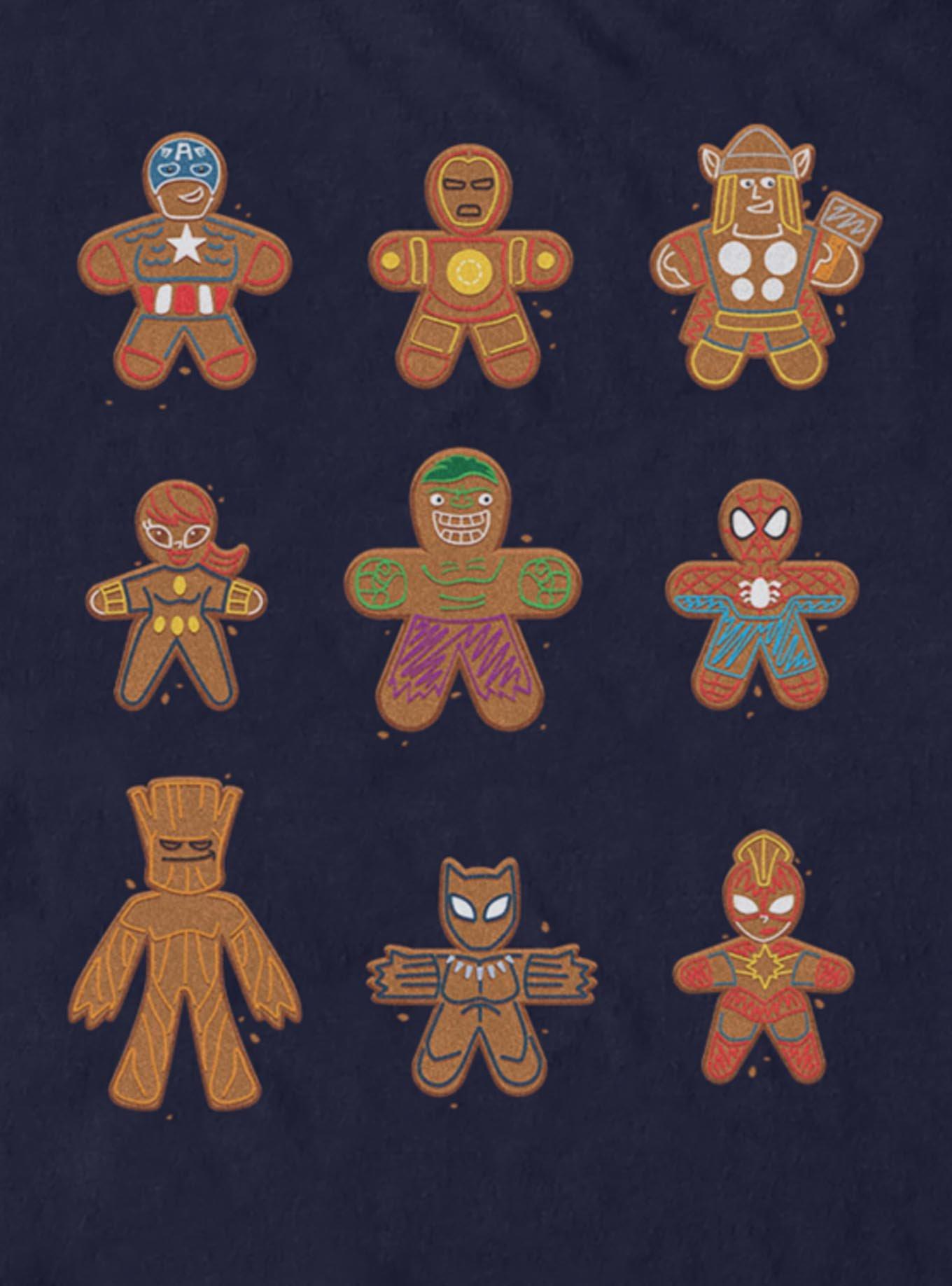 Marvel Gingerbread Family T-Shirt, NAVY, alternate - view 2