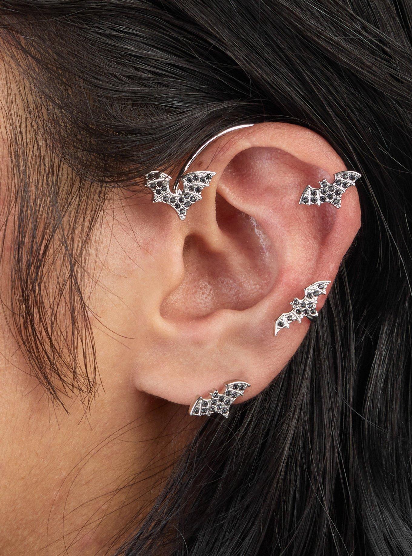 RockLove Boo-Tique Crystal Bat Ear Cuff, , alternate - view 2