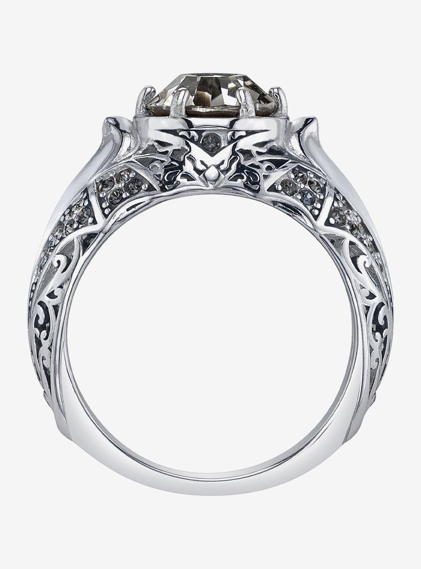 RockLove Boo-Tique Crystal Bat Ring, SILVER, alternate - view 2
