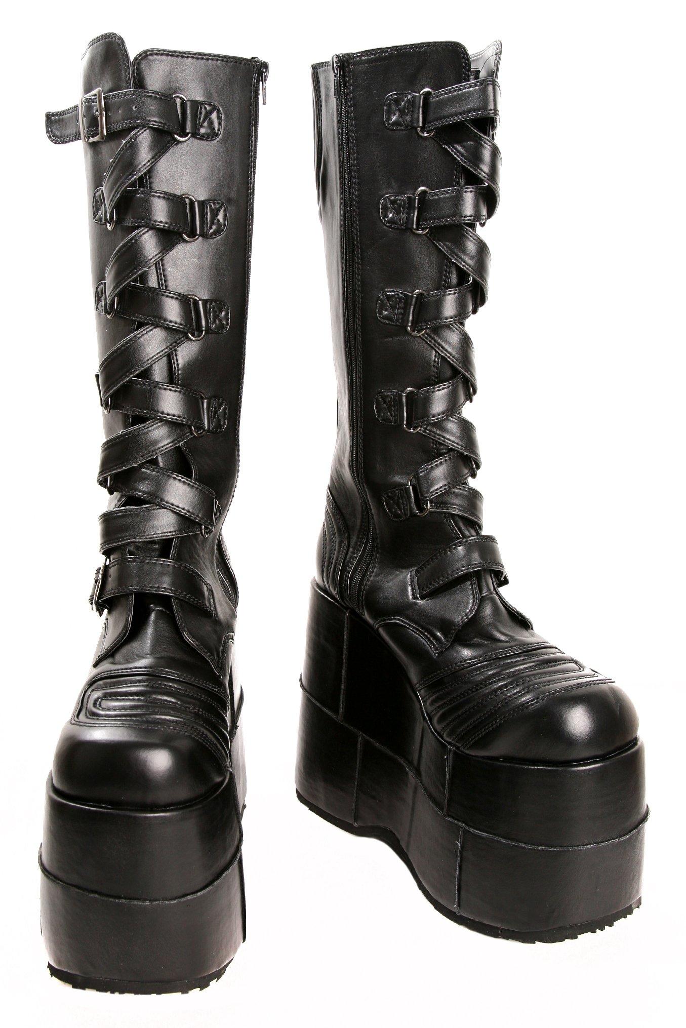 Demonia By Pleaser Stacked Strap Boots, , alternate