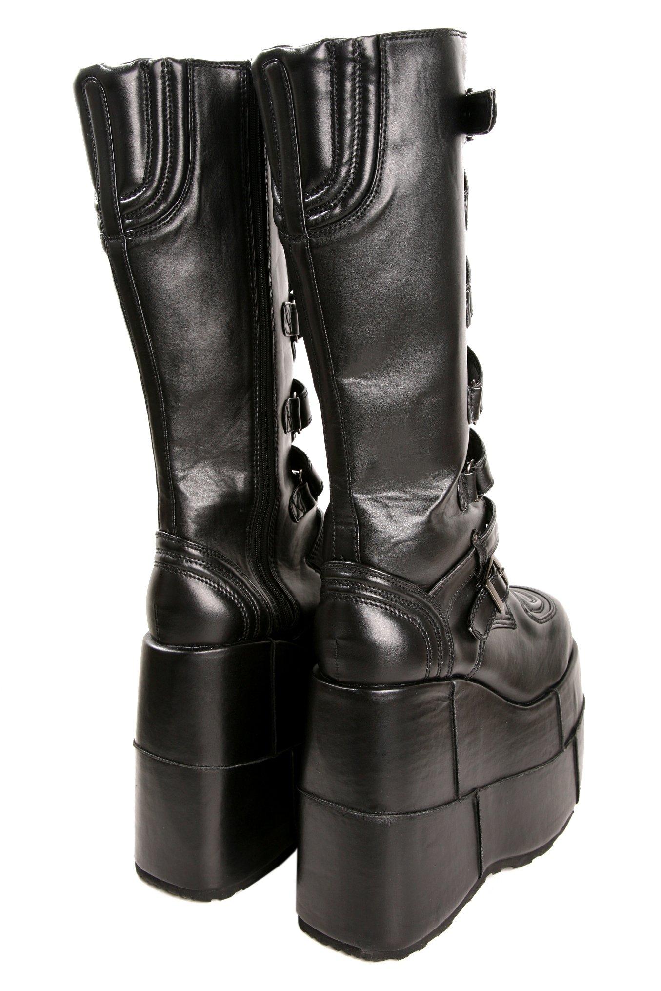Demonia By Pleaser Stacked Strap Boots, , alternate