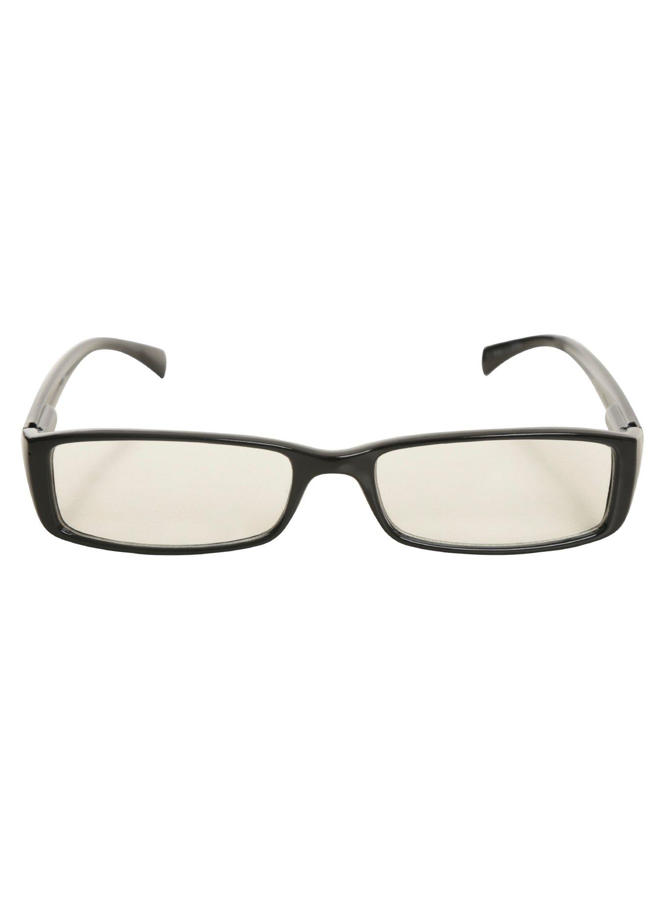 Black Rectangle Clear Lens Reader Glasses, , alternate