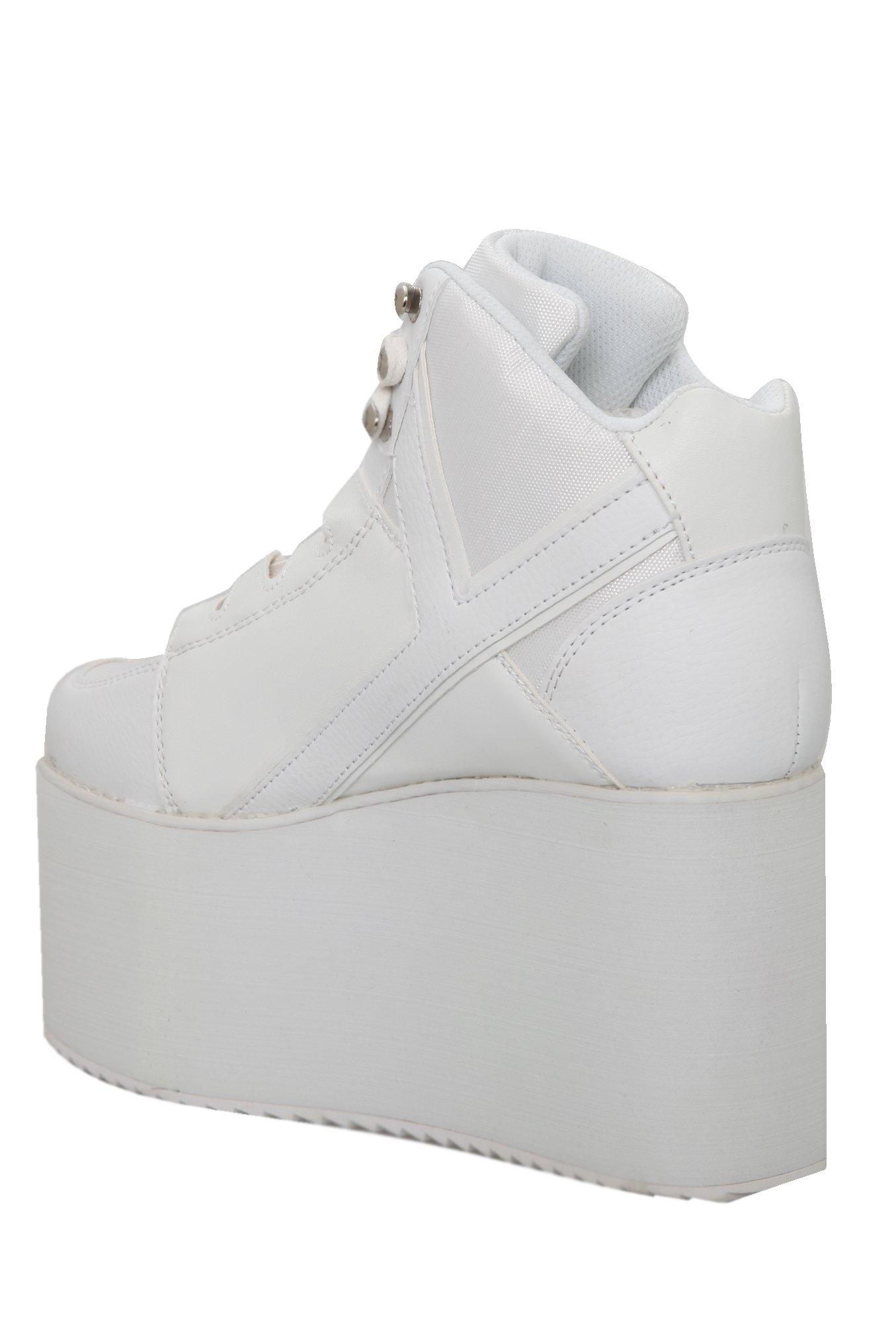 YRU Qozmo Hi-White Platform Sneakers, , alternate