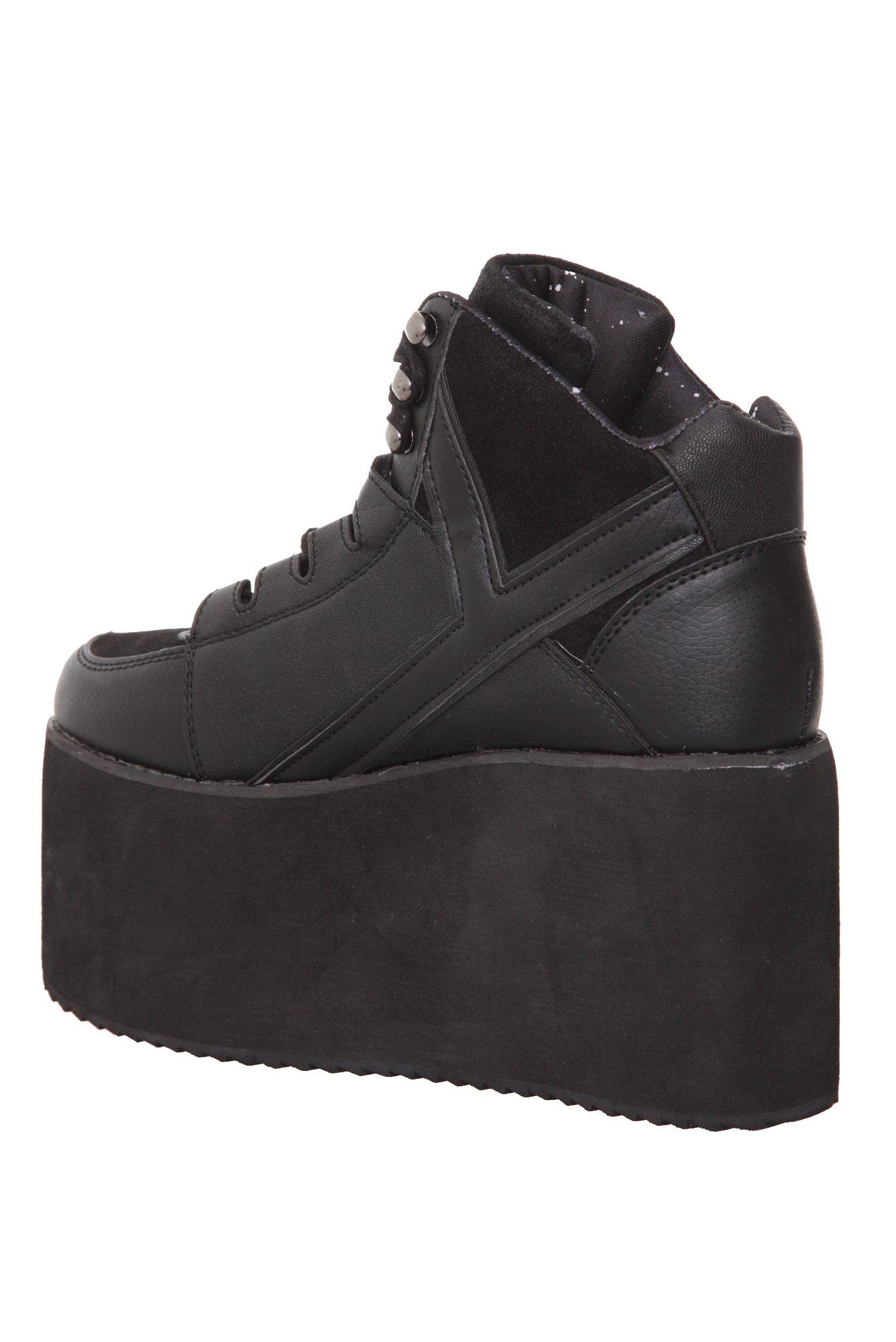 YRU Qozmo Hi-Black Platform Sneakers, , alternate