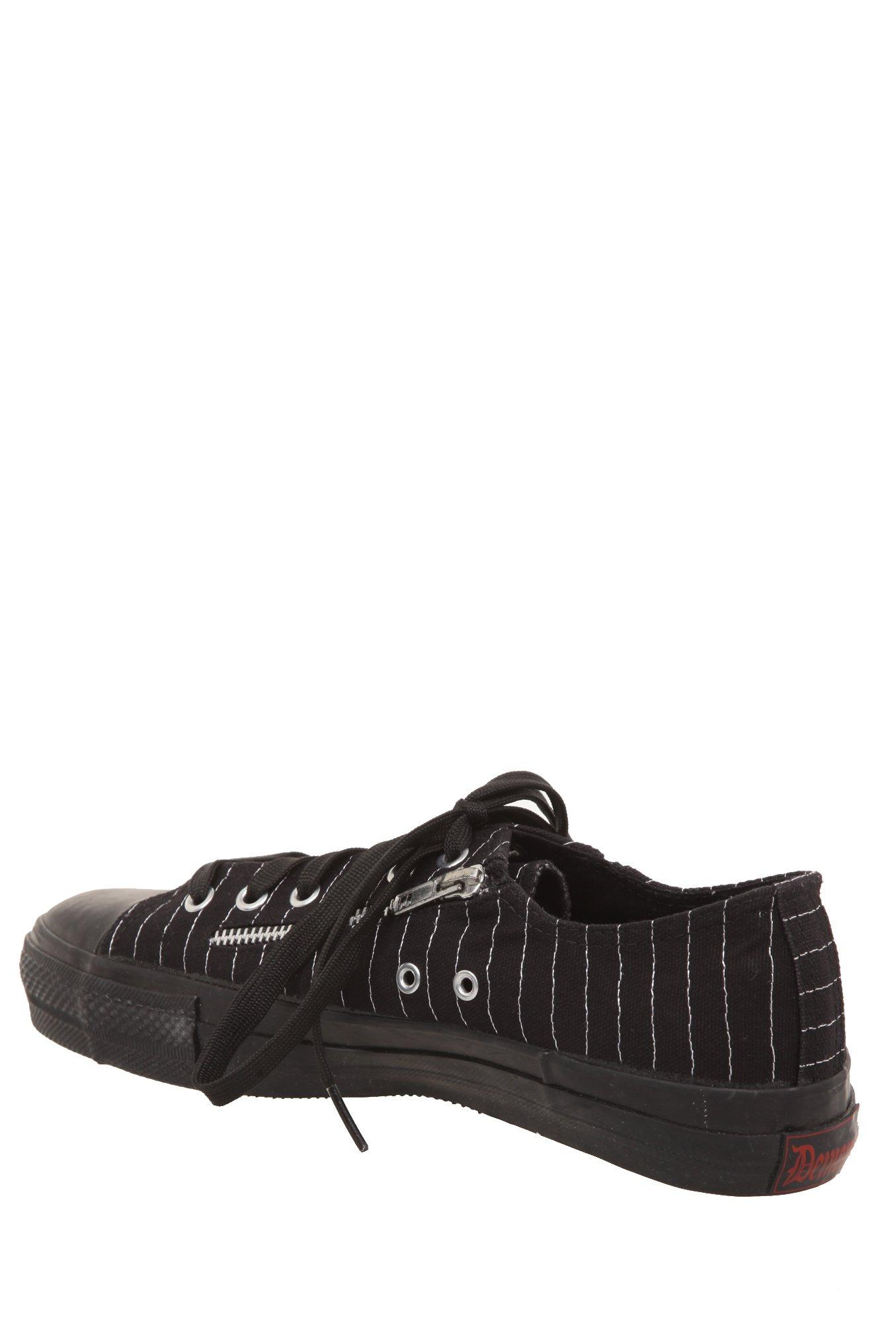 Demonia Deviant Zipper Stripe Canvas Low-Top Sneakers, , alternate