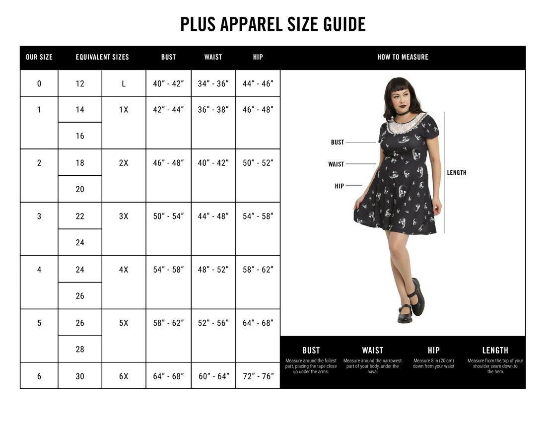 Hot Topic Sizing Chart