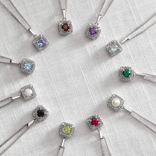 birthstone necklaces in a circle