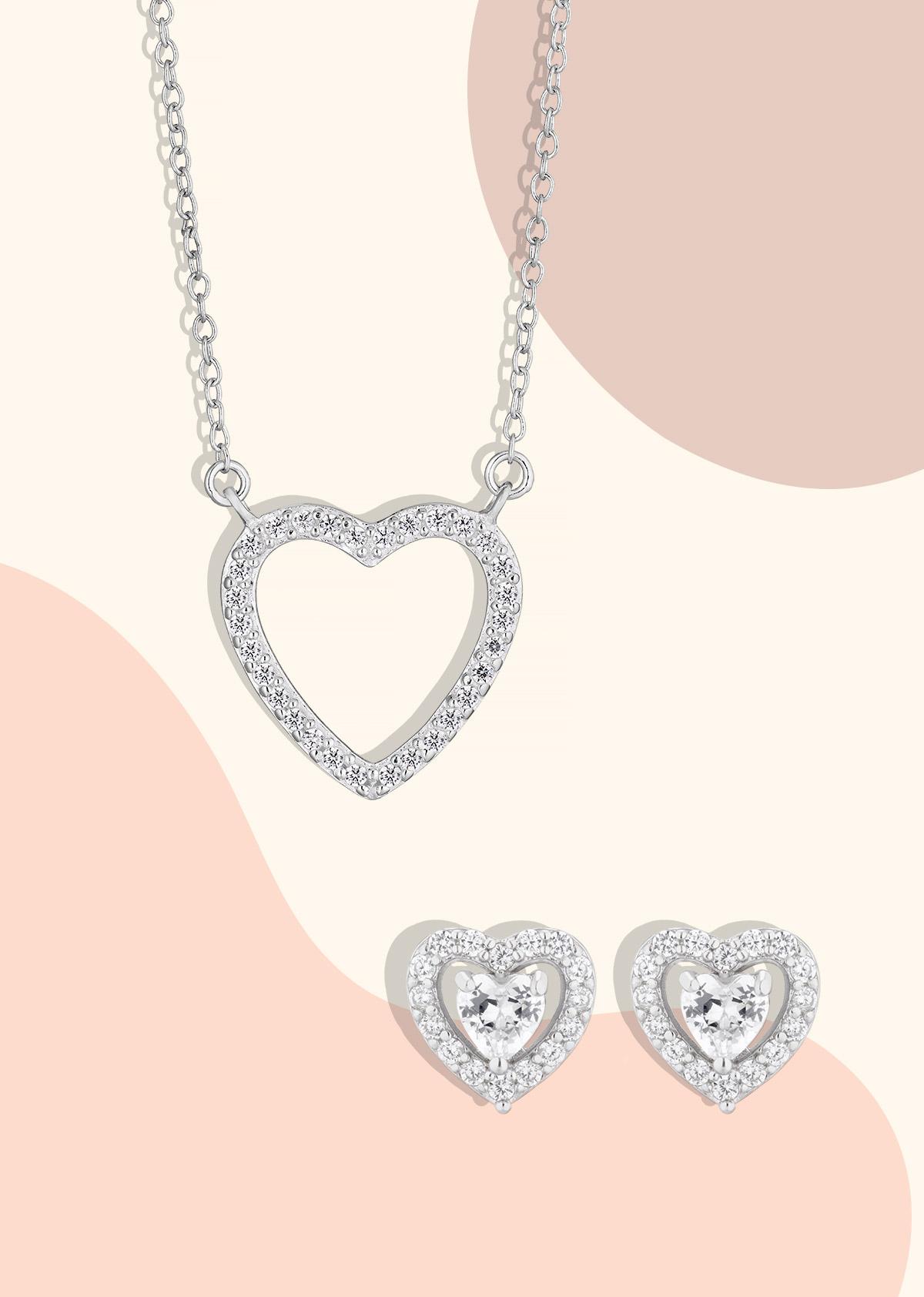 cubic zirconia necklace and earrings