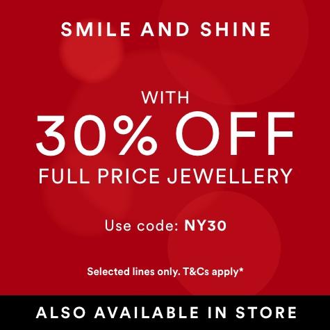 30% off full price jewellery