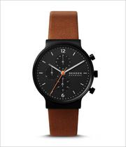 Skagen Ancher Chronograph Brown Eco Leather Strap Watch
