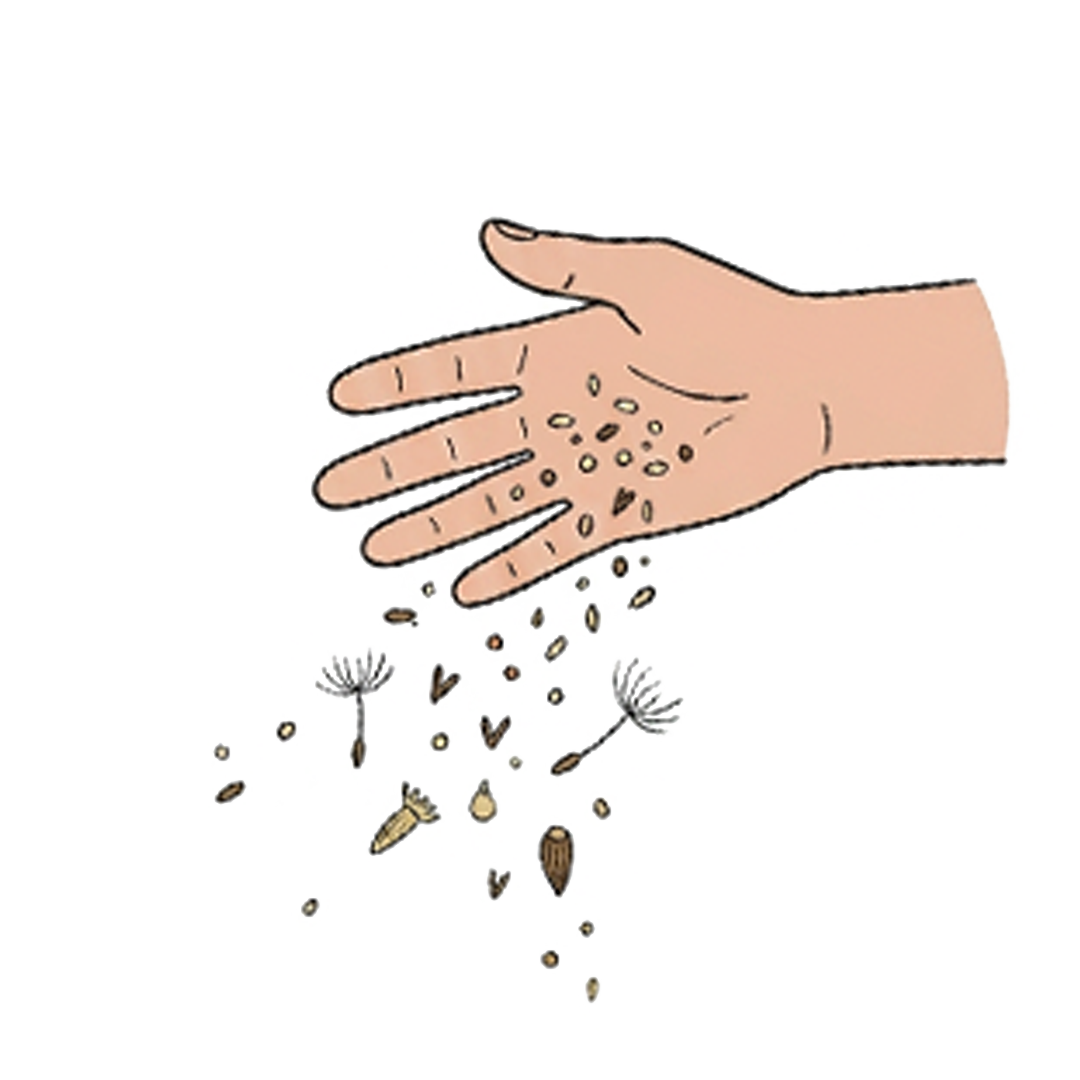 Seeds being sprinkled