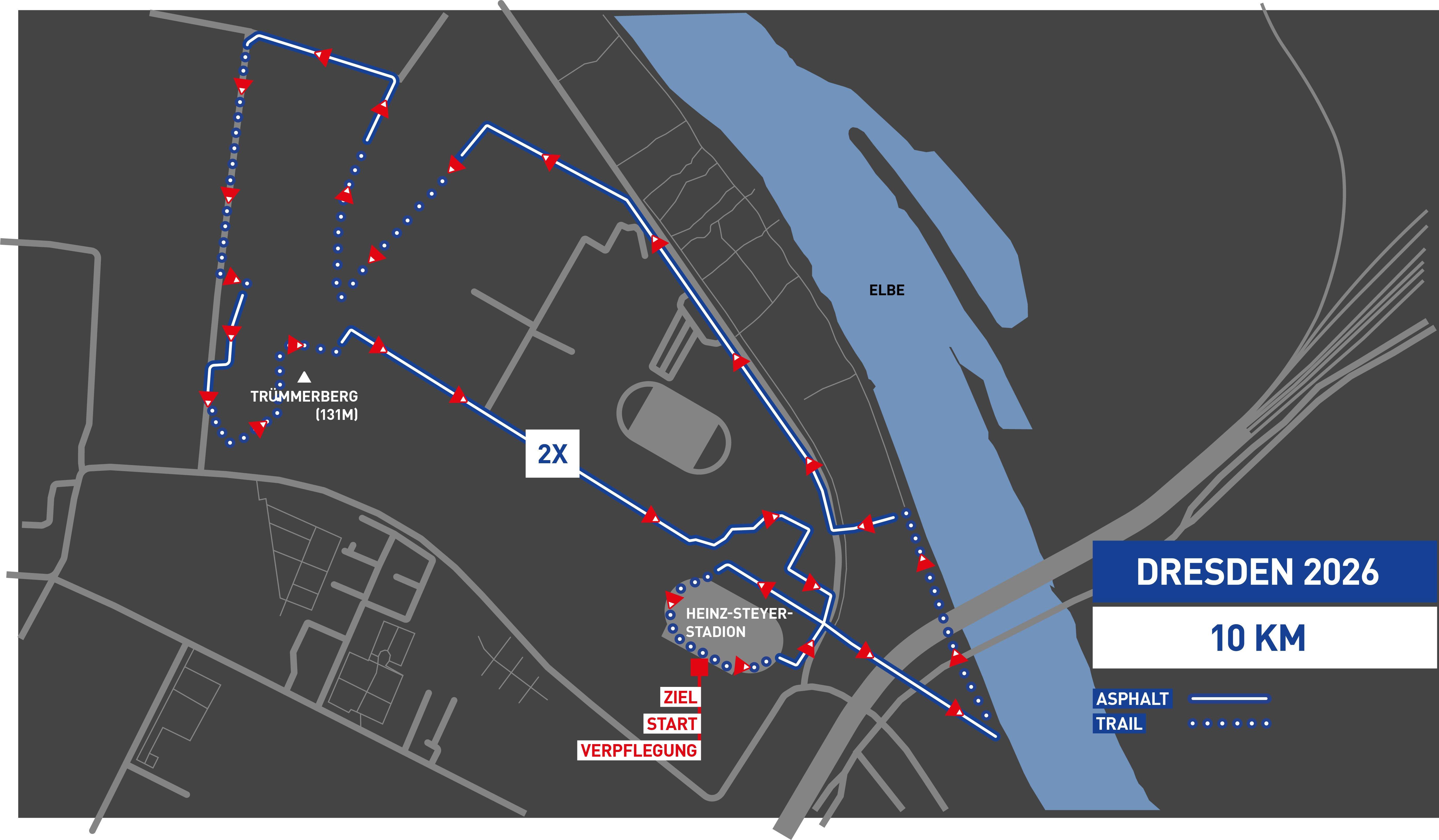 10 km Strecke INTERSPORT Urban Trail Run