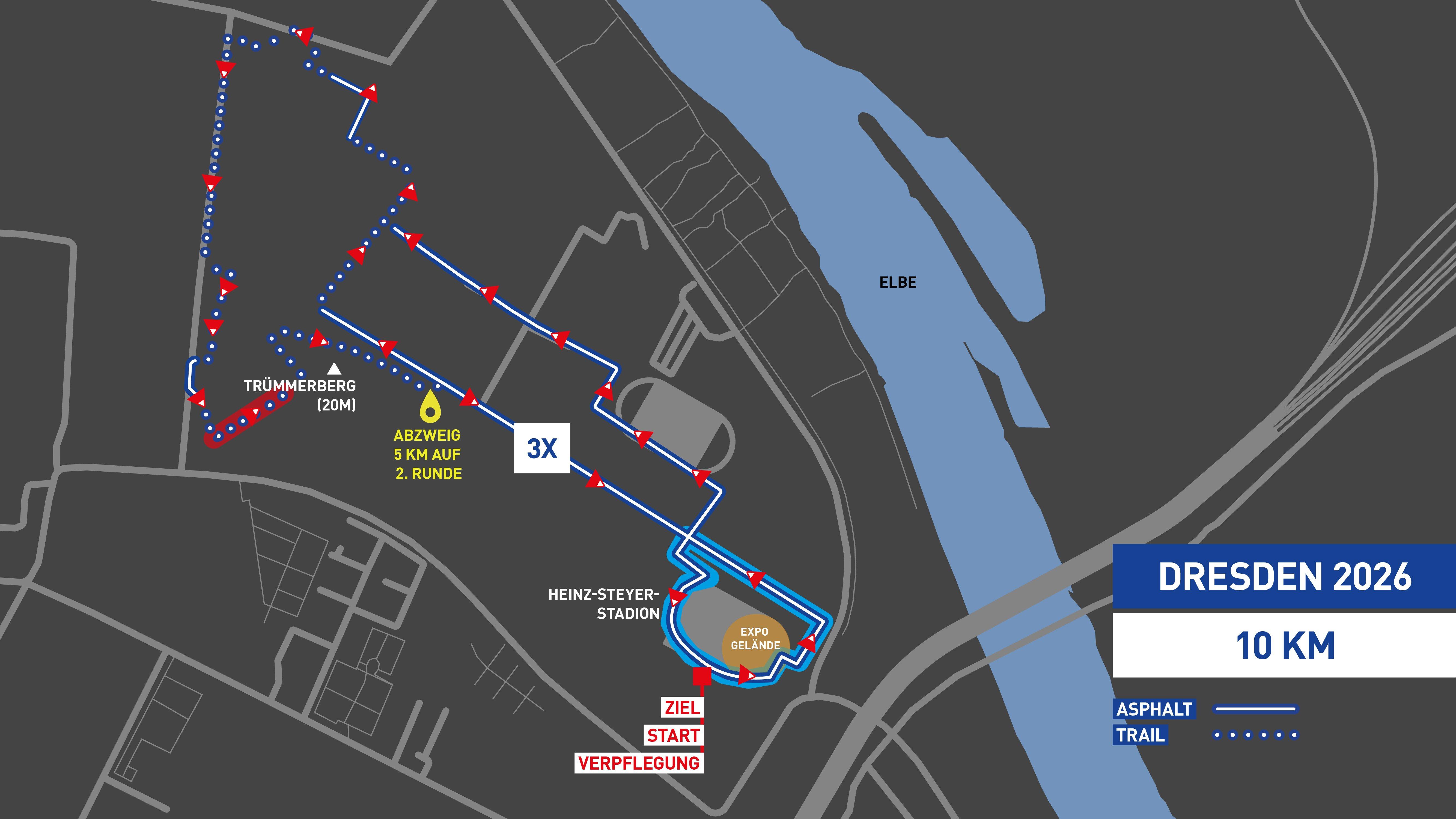10 km Strecke INTERSPORT Urban Trail Run