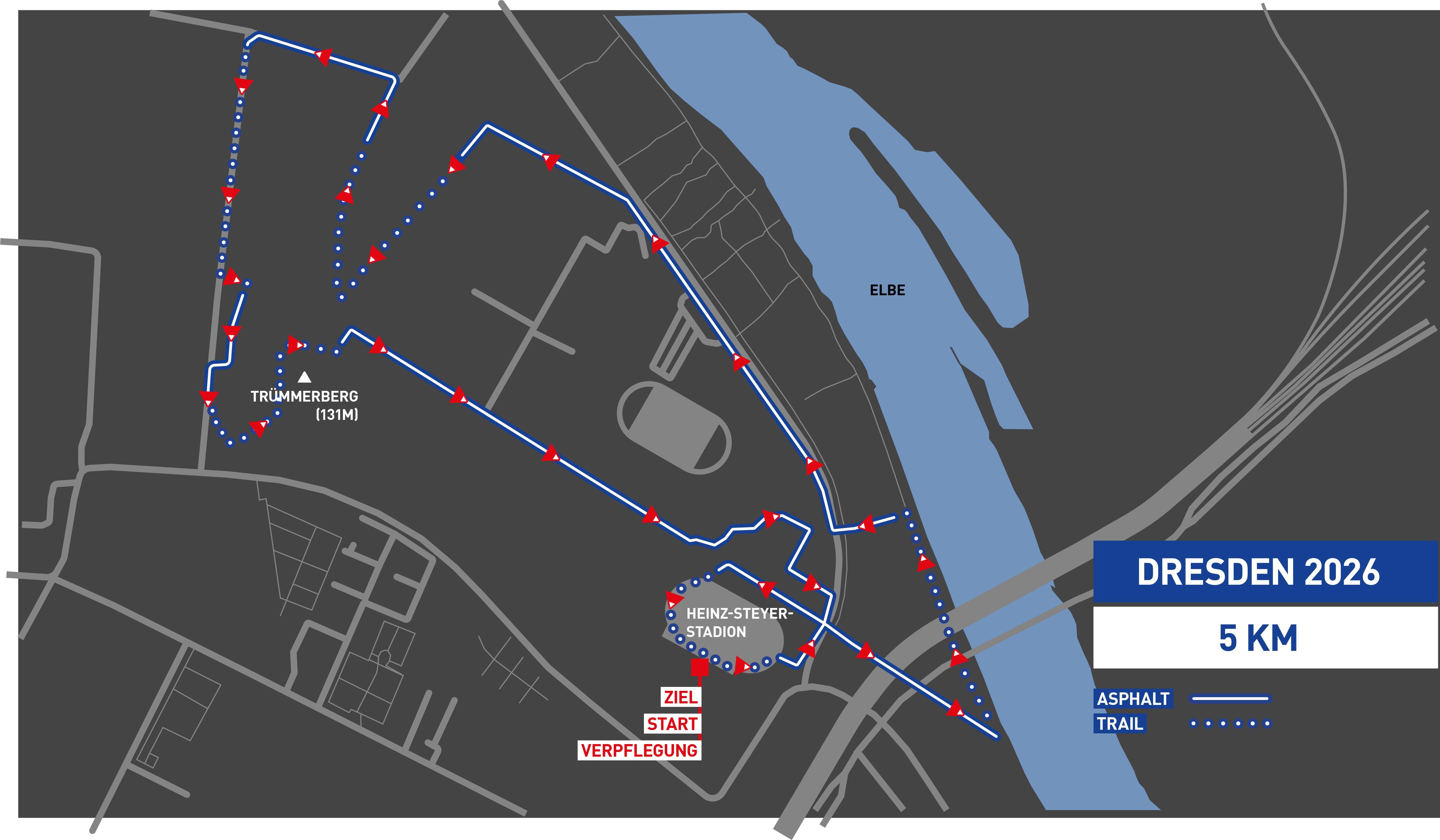 5 km Strecke INTERSPORT Urban Trail Run