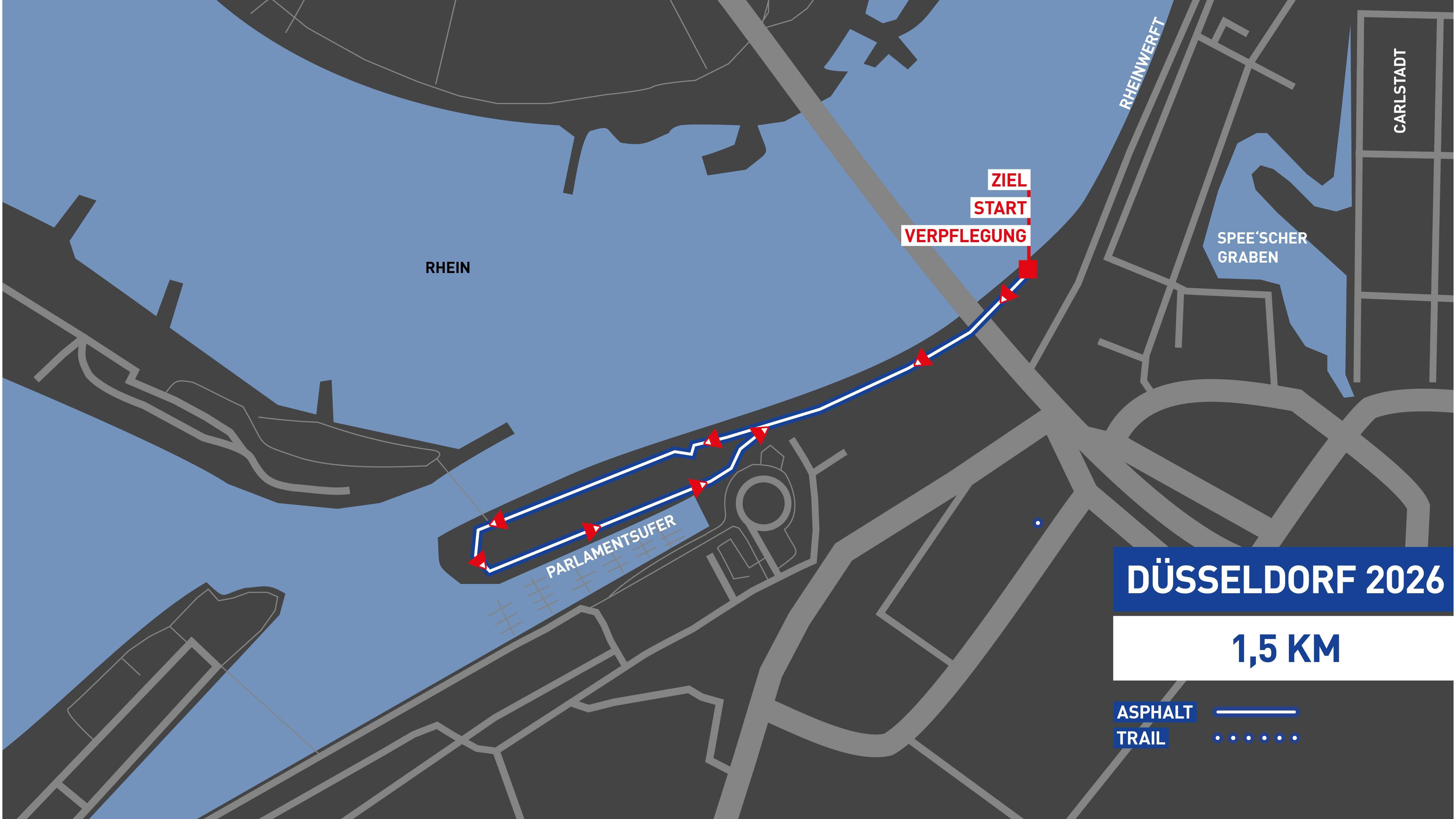 1,5 km Strecke Intersport Urban Trail Run