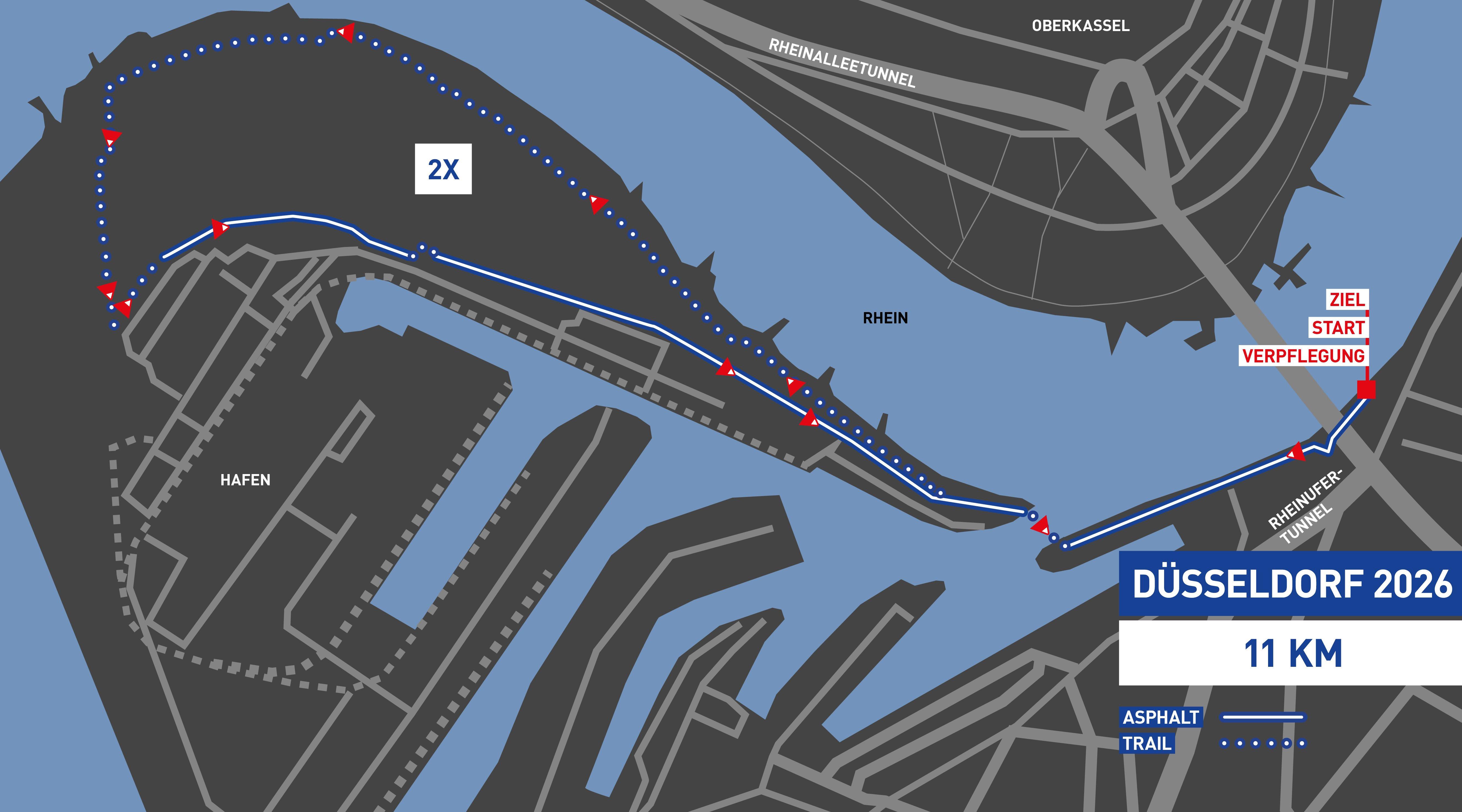 11 km Strecke INTERSPORT Urban Trail Run
